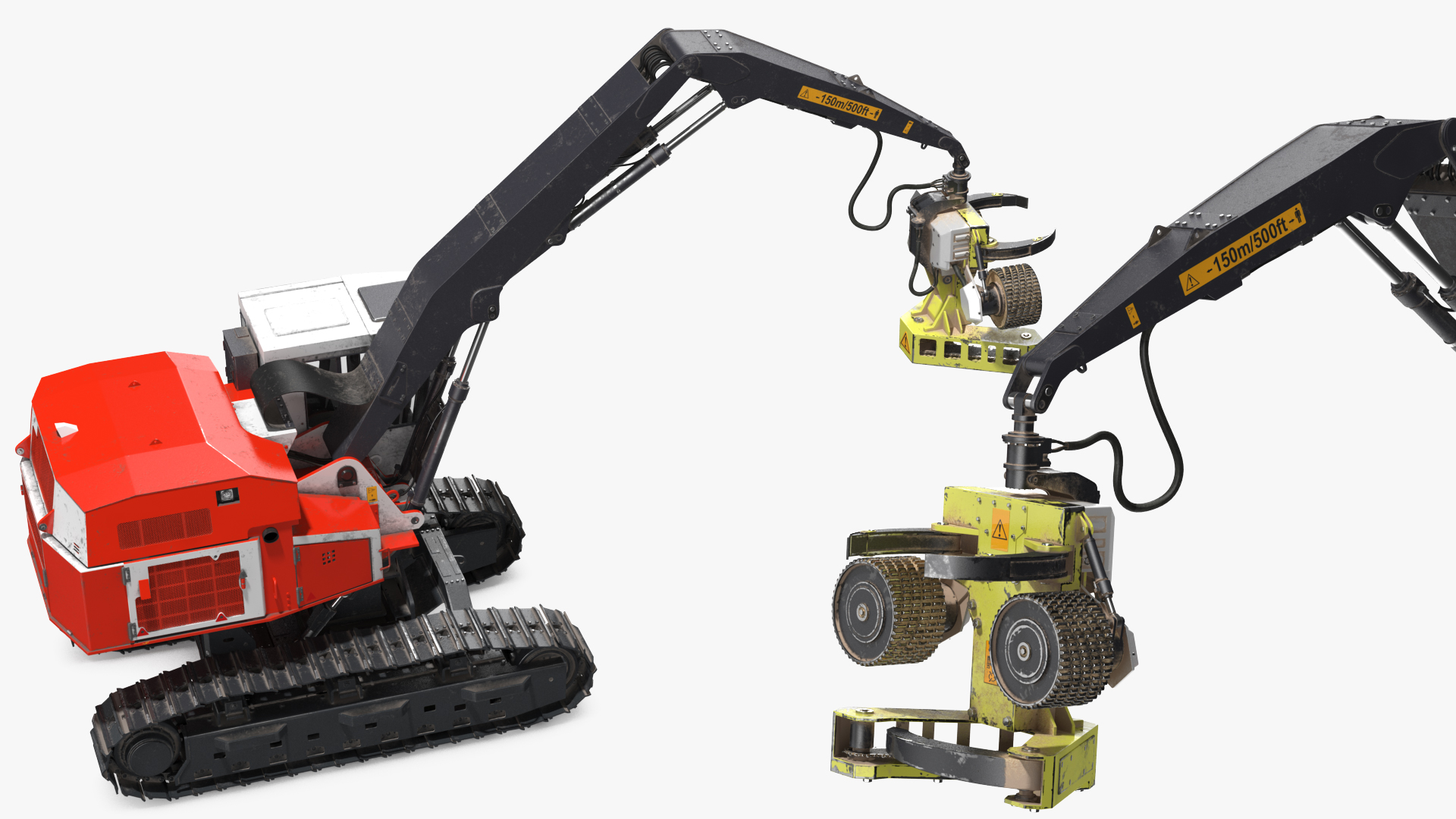 3D Tracked Harvester Dirty Generic