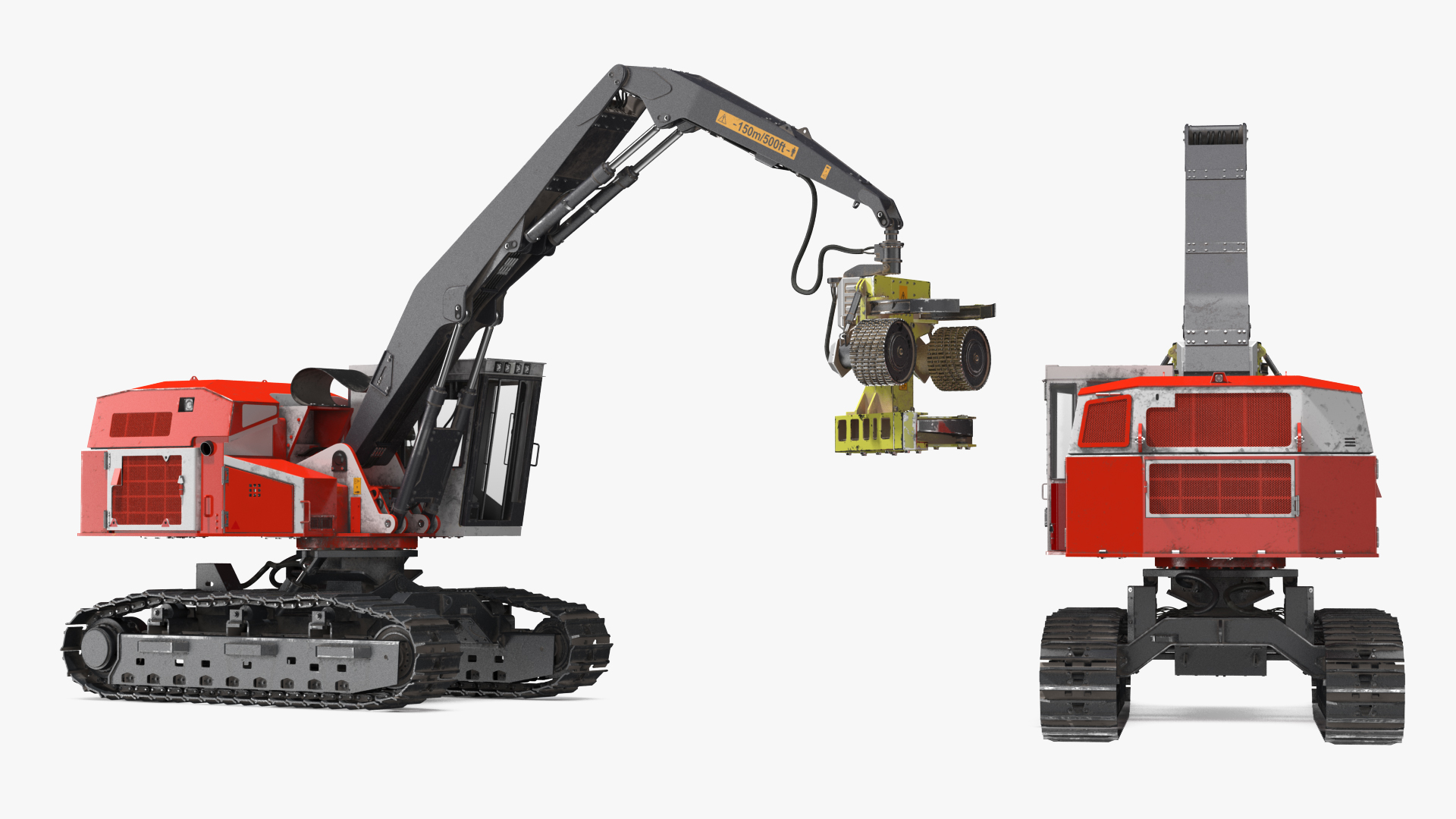 3D Tracked Harvester Dirty Generic