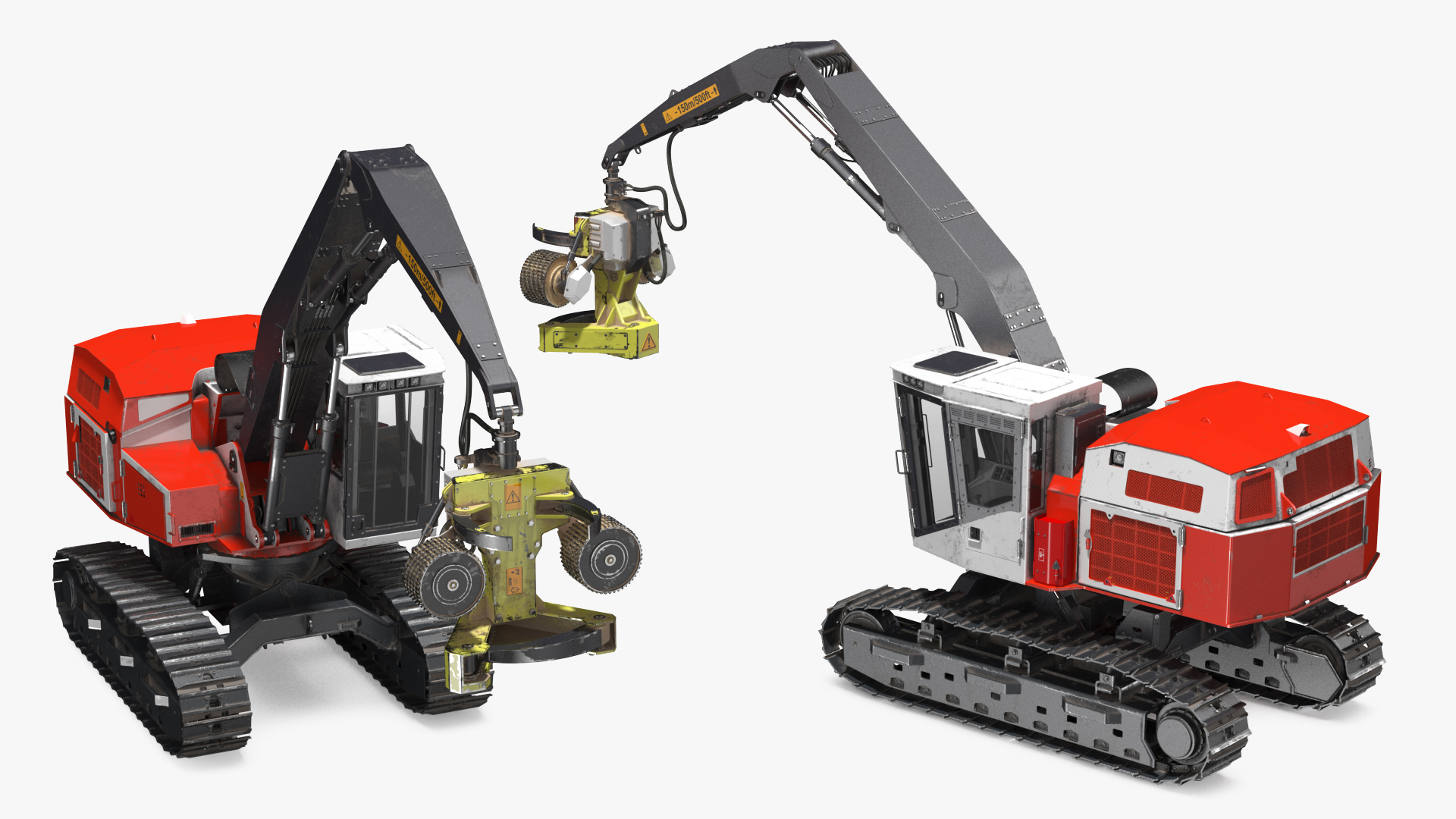 3D Tracked Harvester Dirty Generic