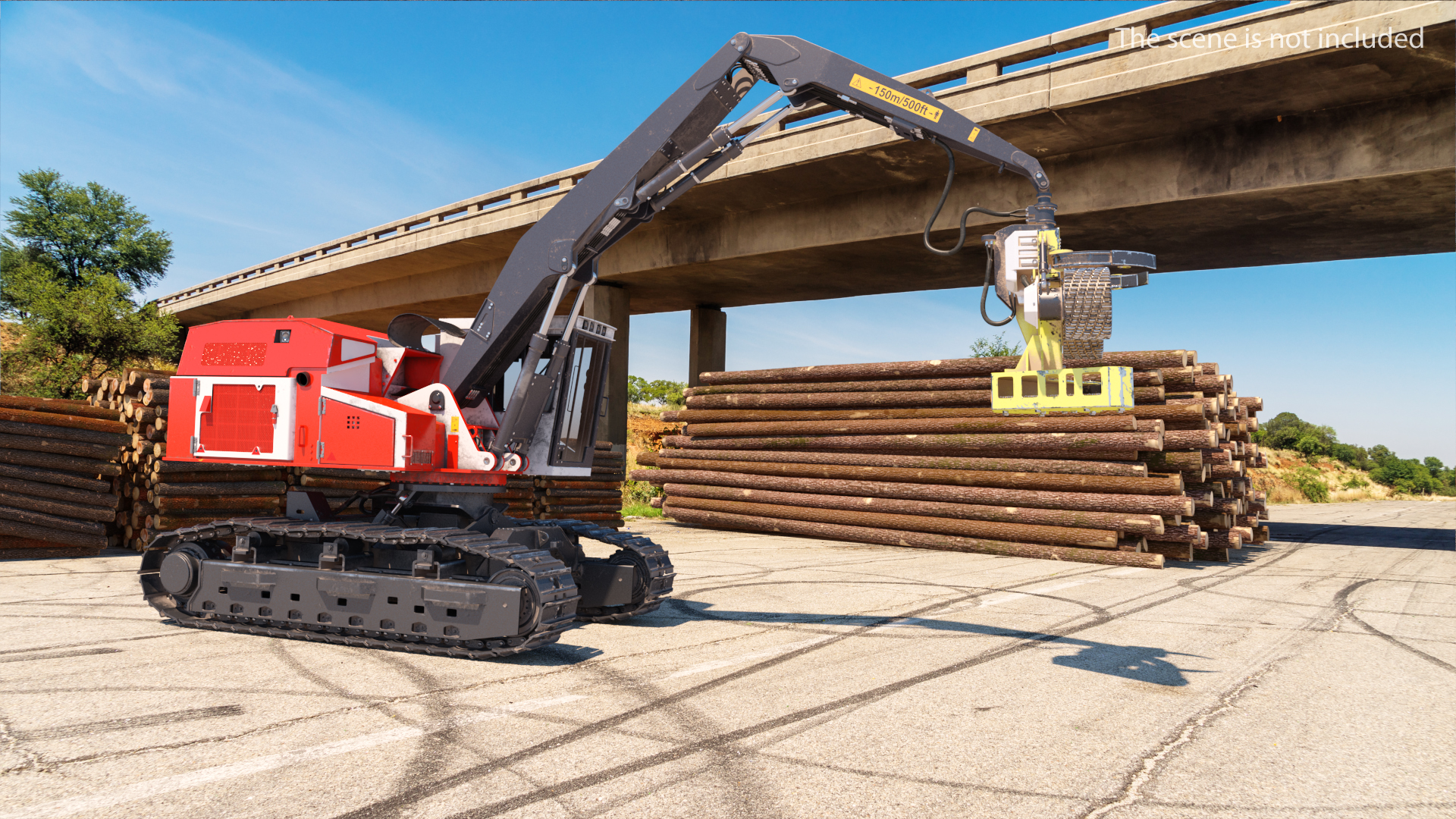 3D Tracked Harvester Dirty Generic