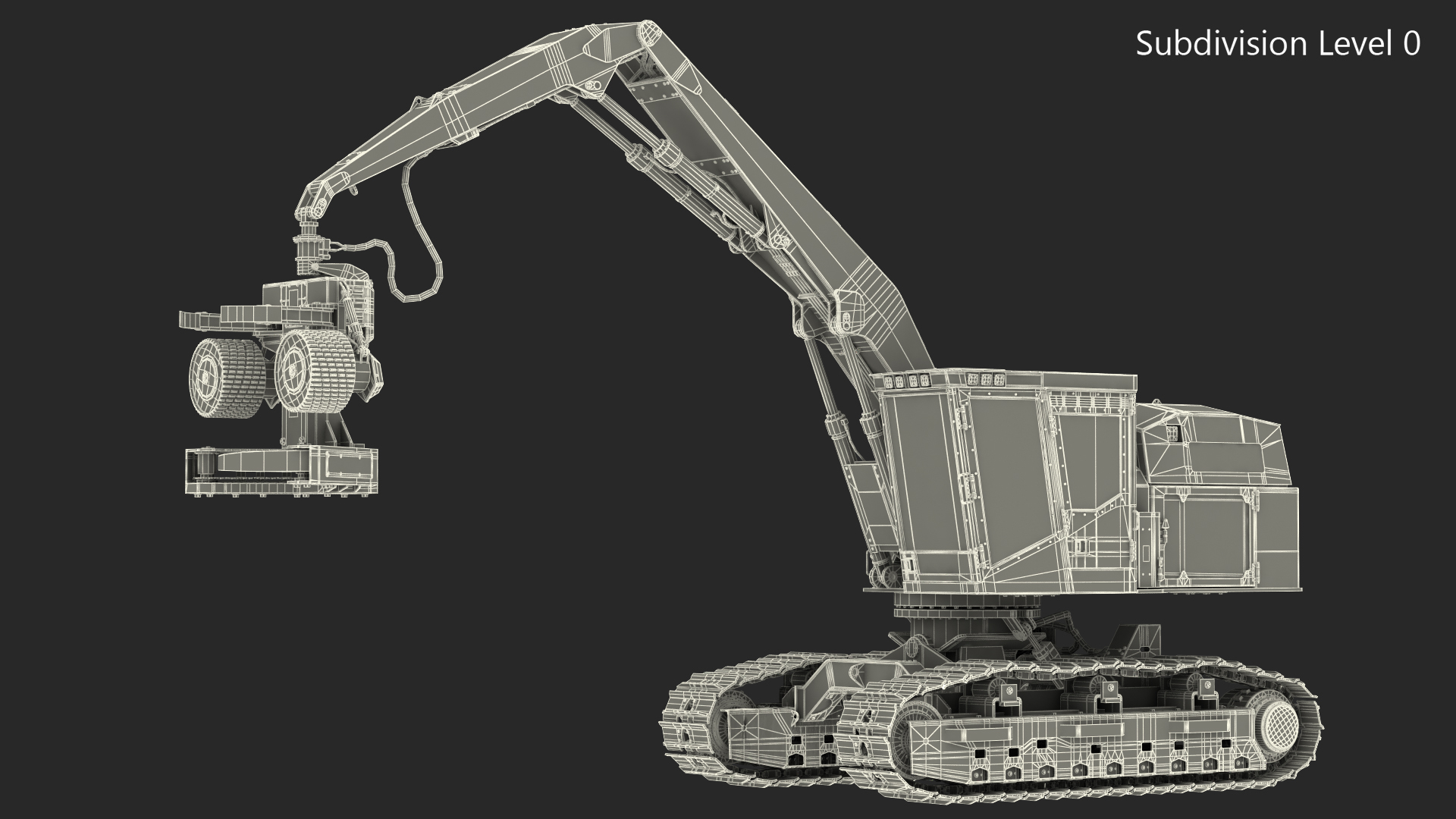3D Tracked Harvester Dirty Generic
