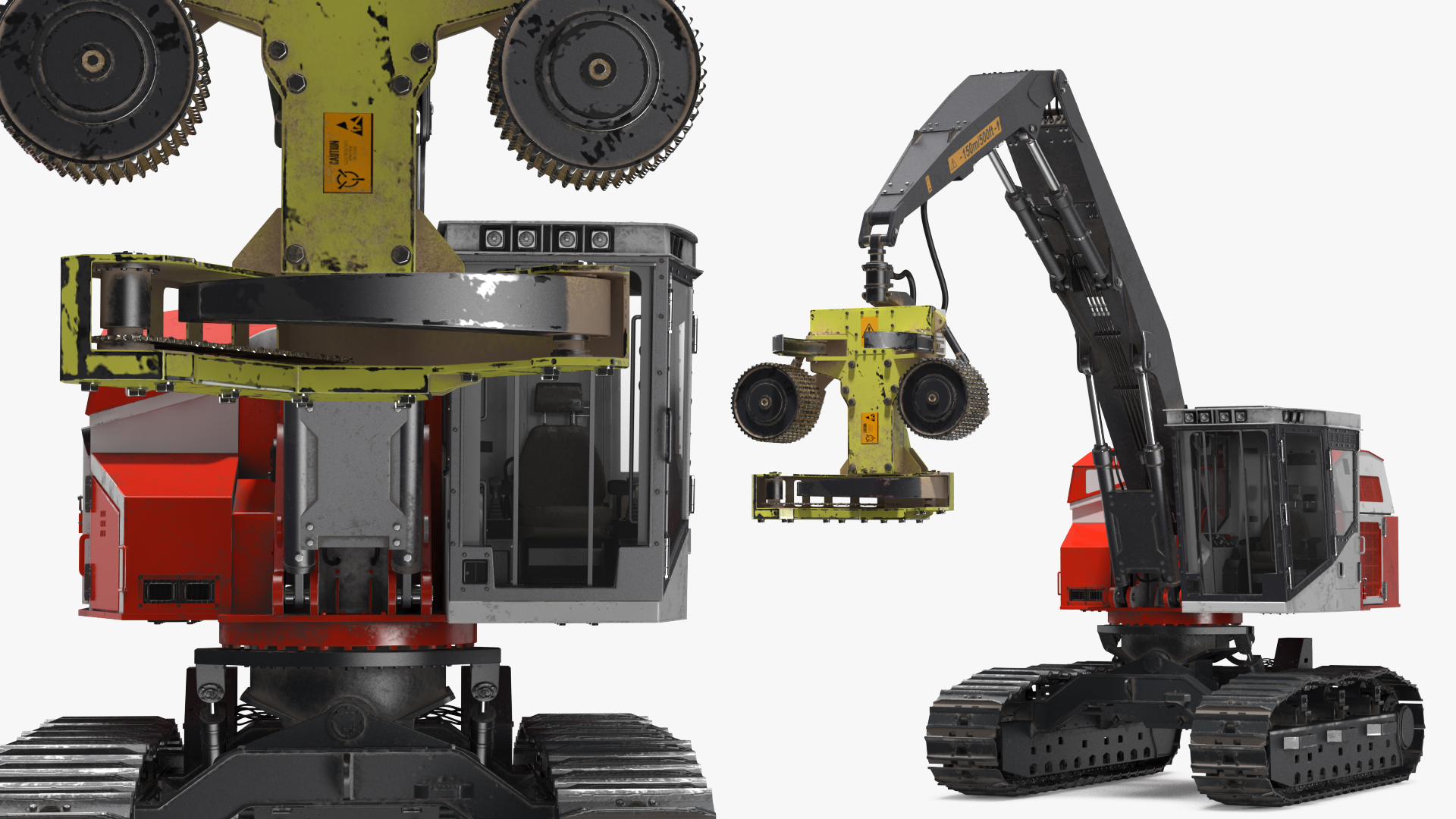 3D Tracked Harvester Dirty Generic