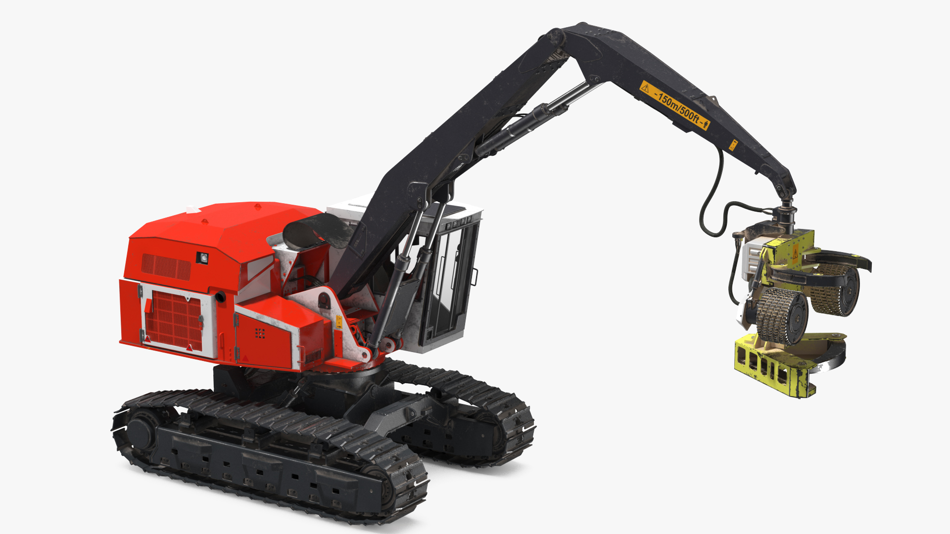 3D Tracked Harvester Dirty Generic