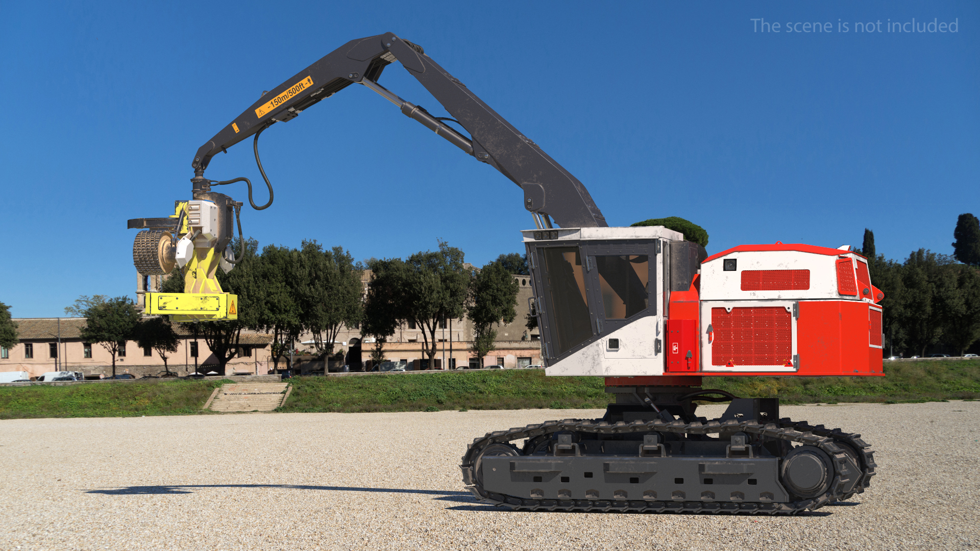 3D Tracked Harvester Dirty Generic