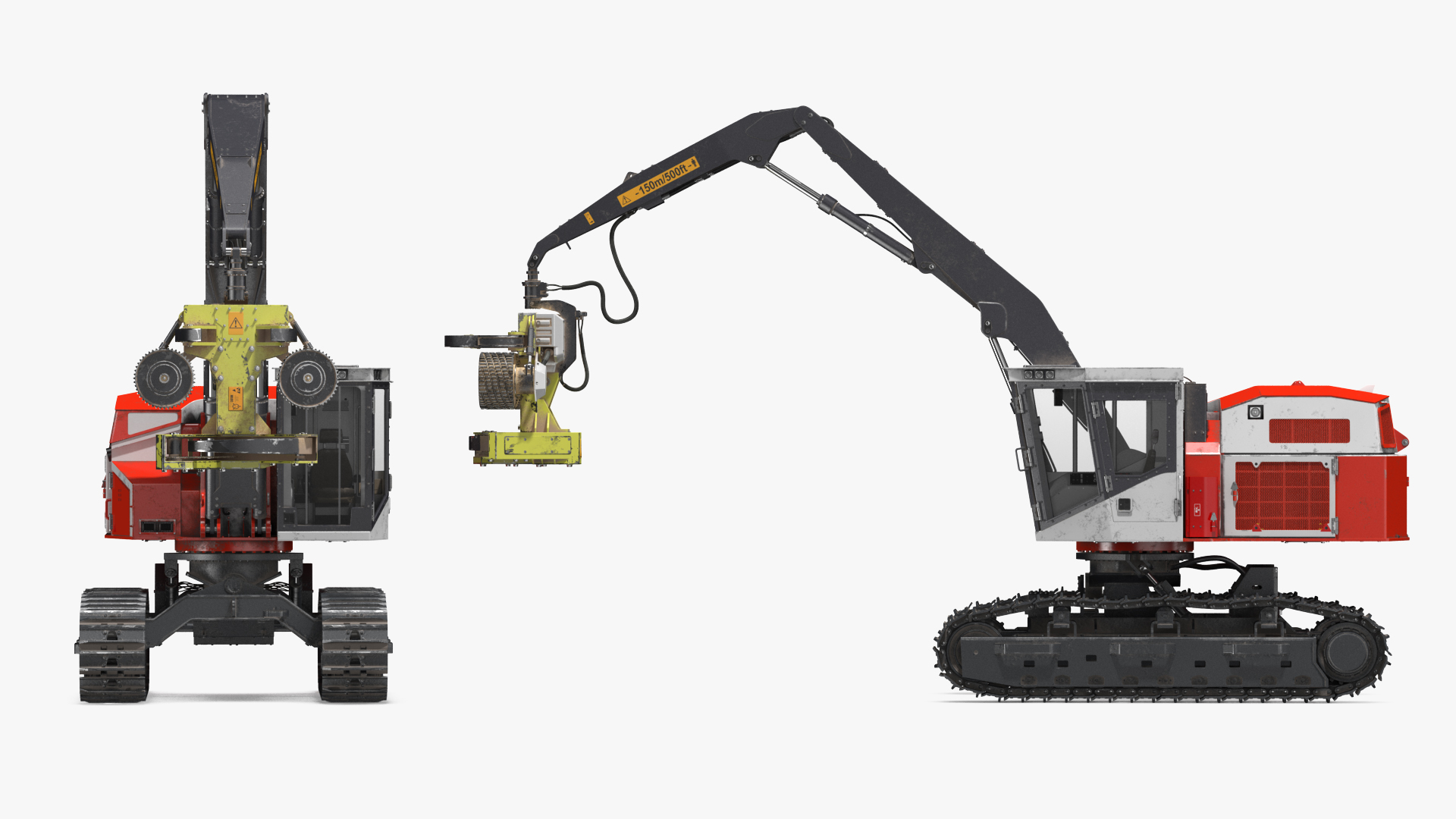 3D Tracked Harvester Dirty Generic