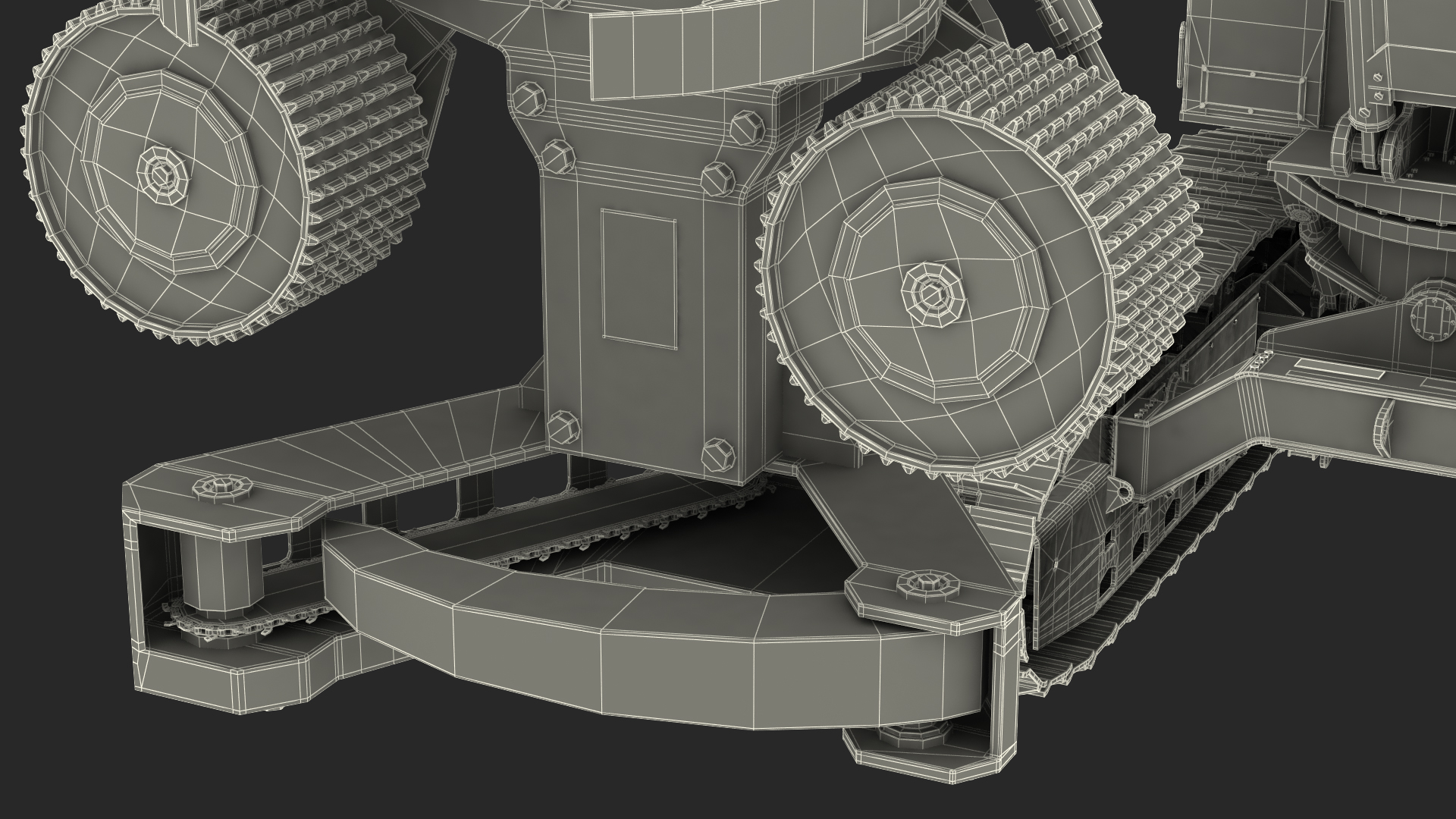 3D Tracked Harvester Dirty Generic