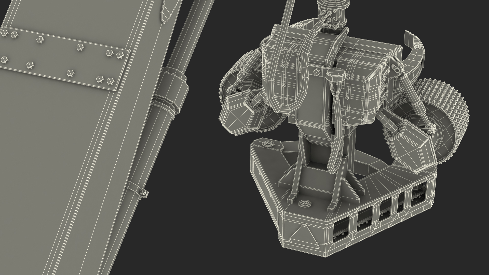 3D Tracked Harvester Dirty Generic