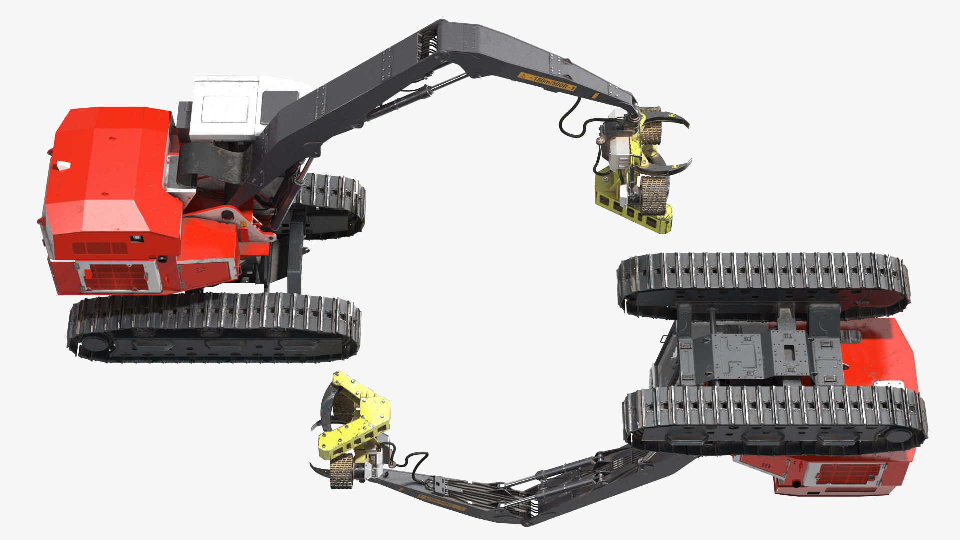 3D Tracked Harvester Dirty Generic