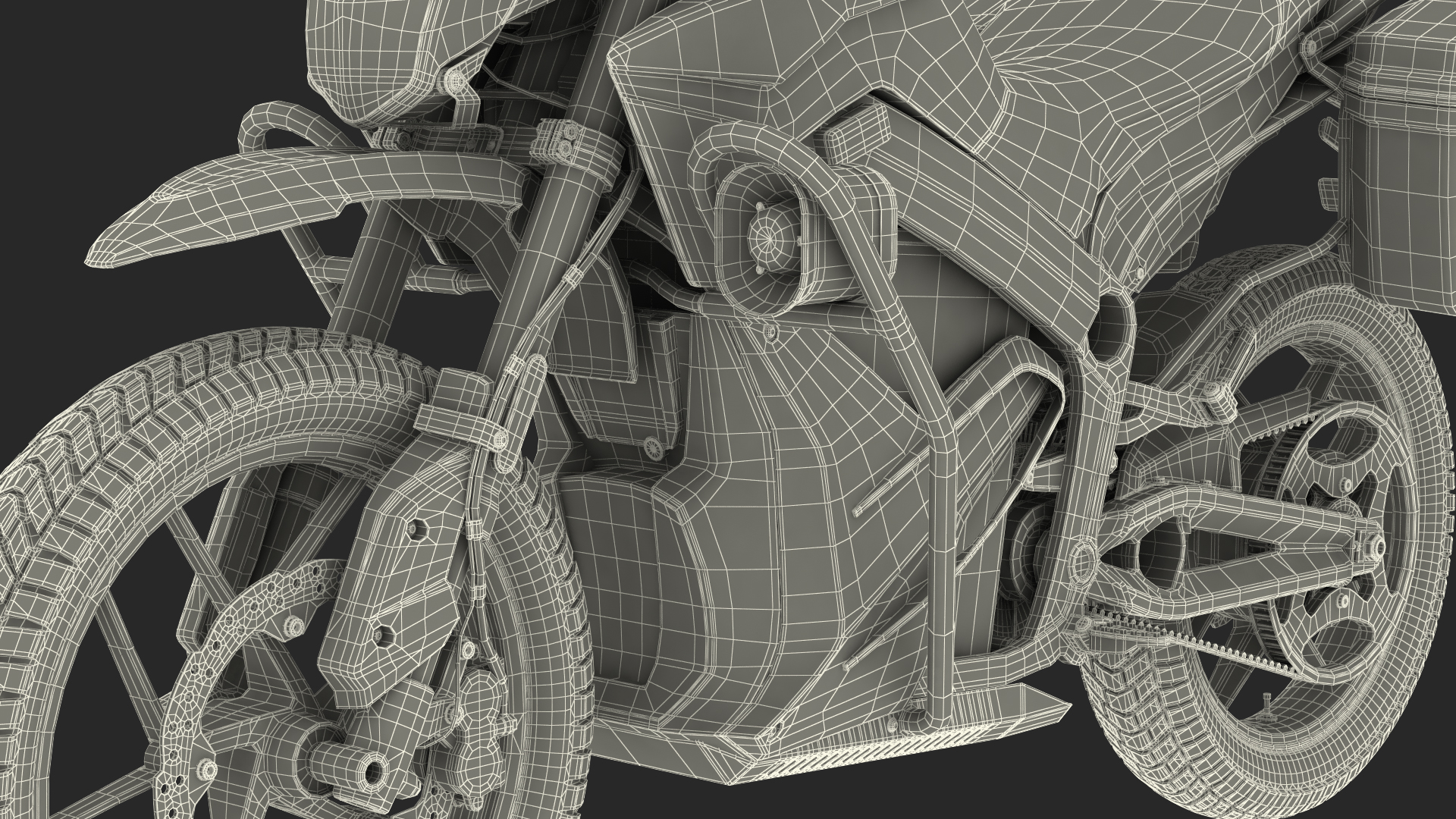 3D Electric Police Motorcycle Rigged model