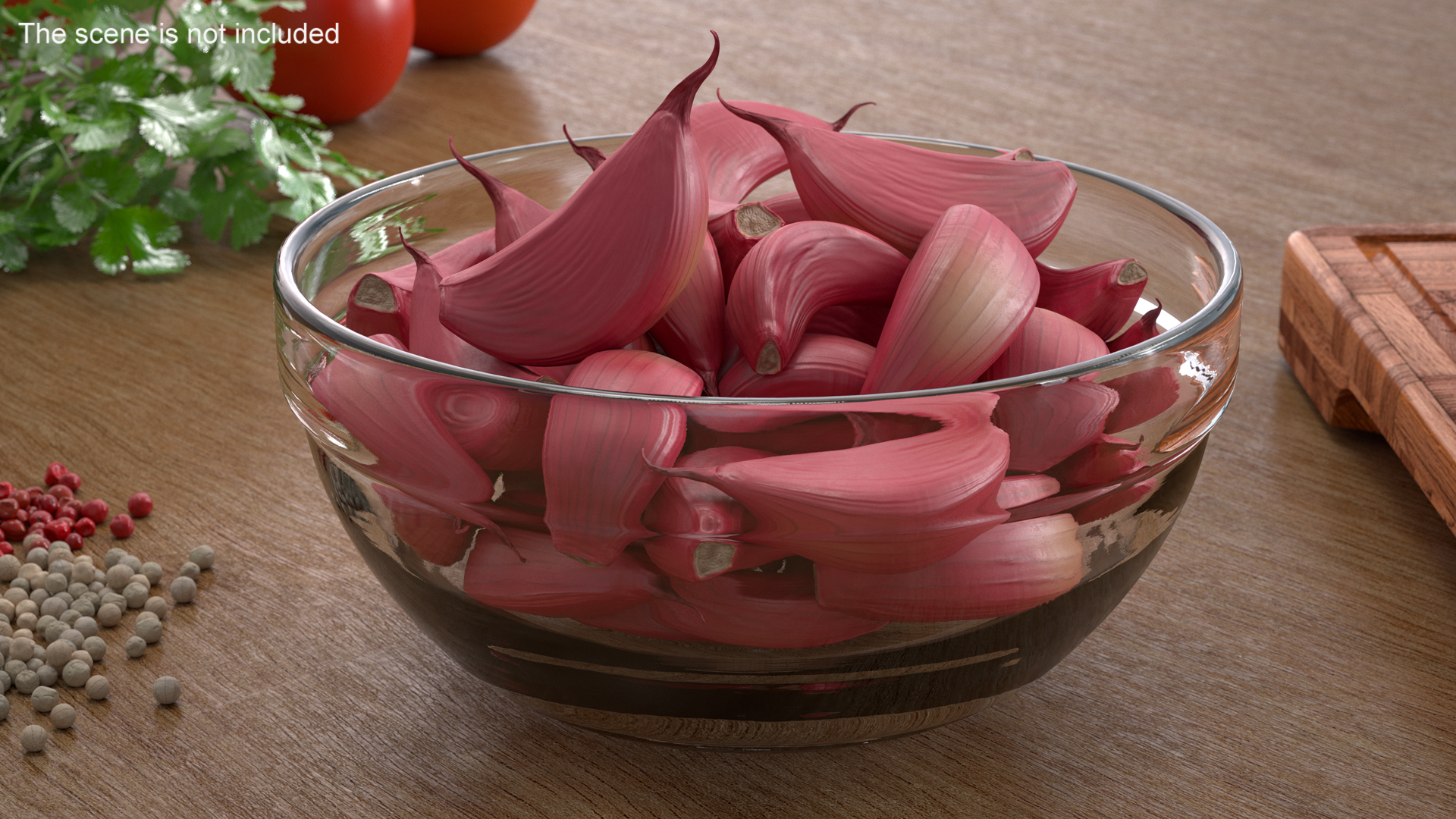 3D Garlic Clove Bowl of Cloves Red