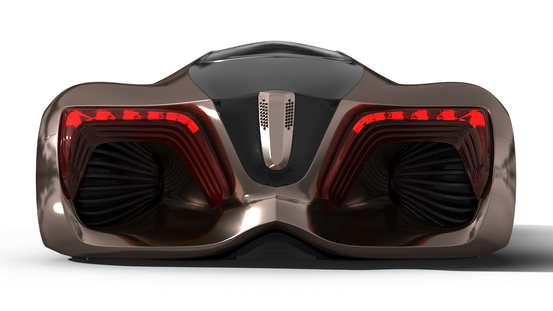 3D Futuristic Concept Car Design Petra Gold Color