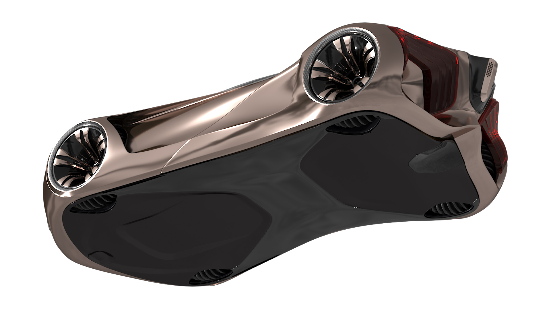 3D Futuristic Concept Car Design Petra Gold Color