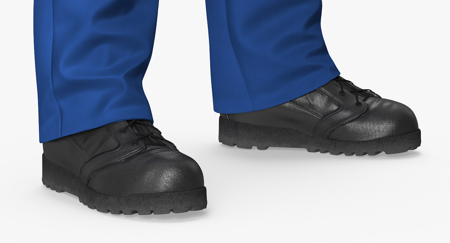 3D model Builder Worker With Hole Driller Auger Rigged