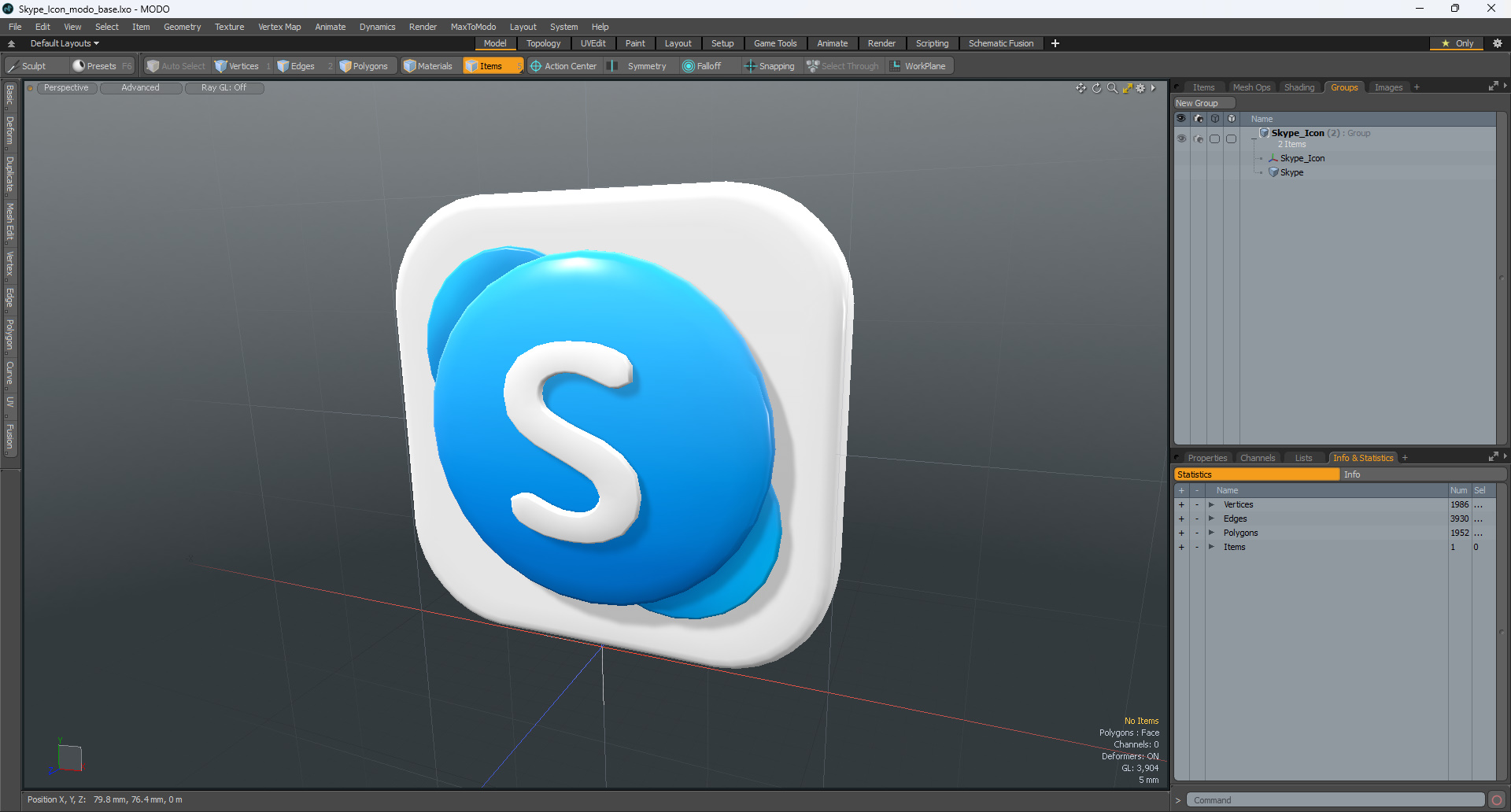 3D model Skype Icon