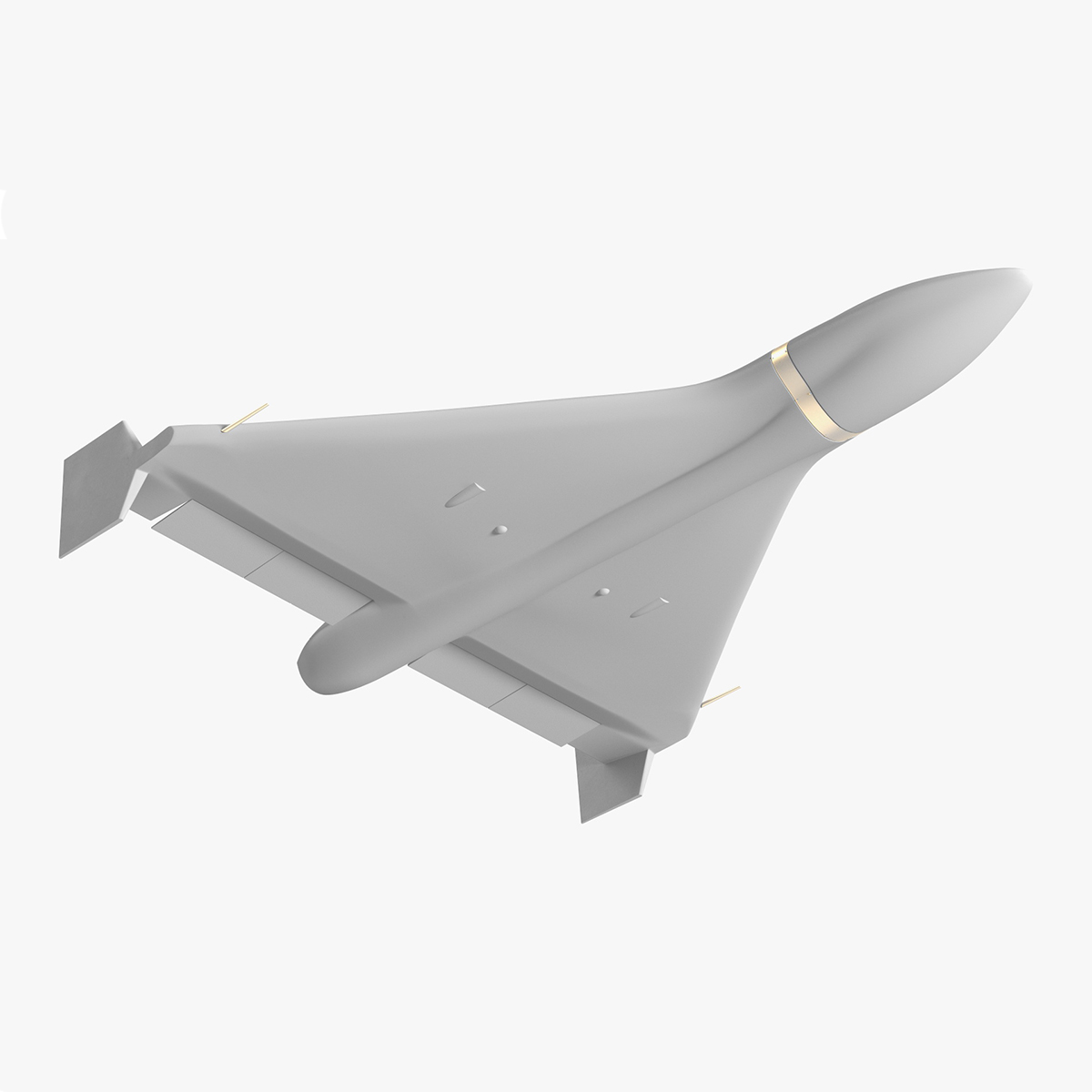3D model Grey Kamikaze Drone Rigged for Cinema 4D