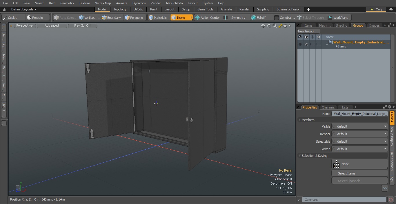 3D Wall Mount Empty Industrial Large Cabinet
