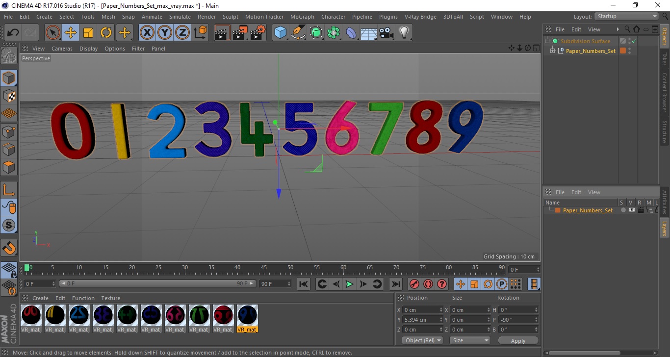 Paper Numbers Set 3D