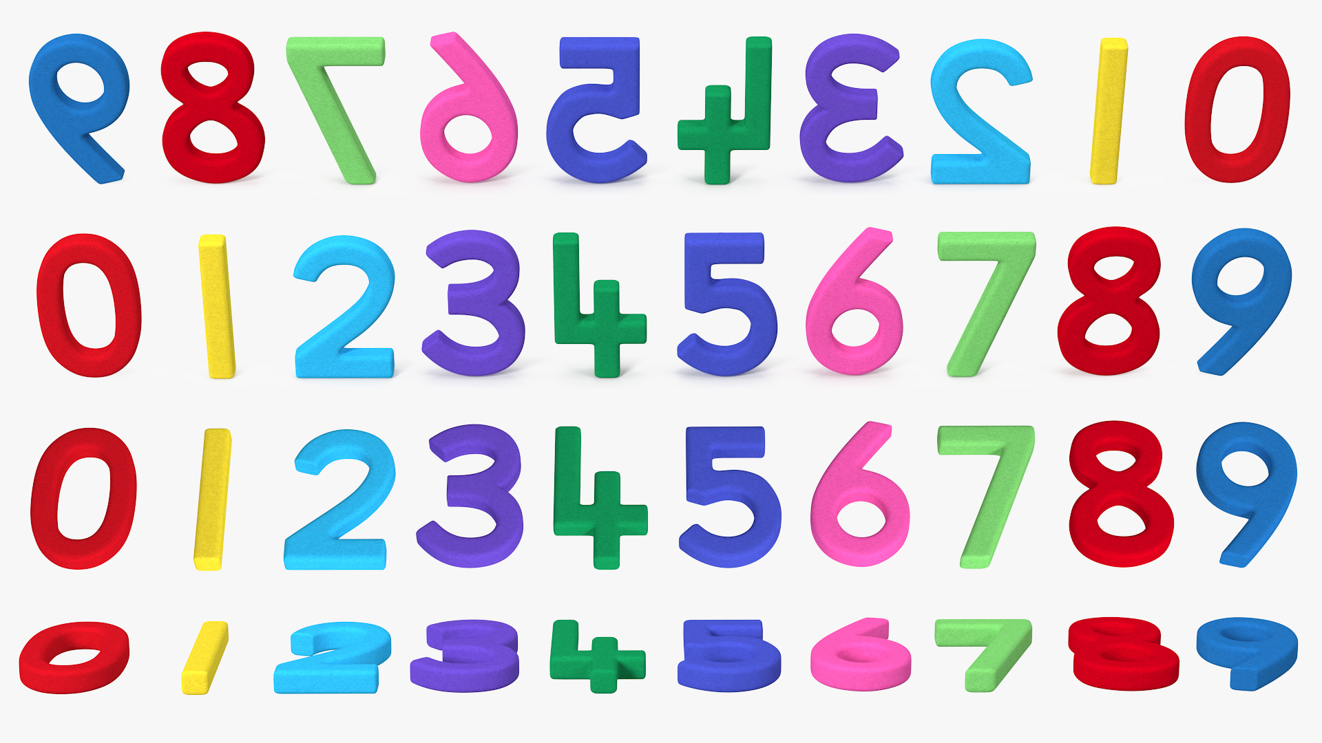 Paper Numbers Set 3D