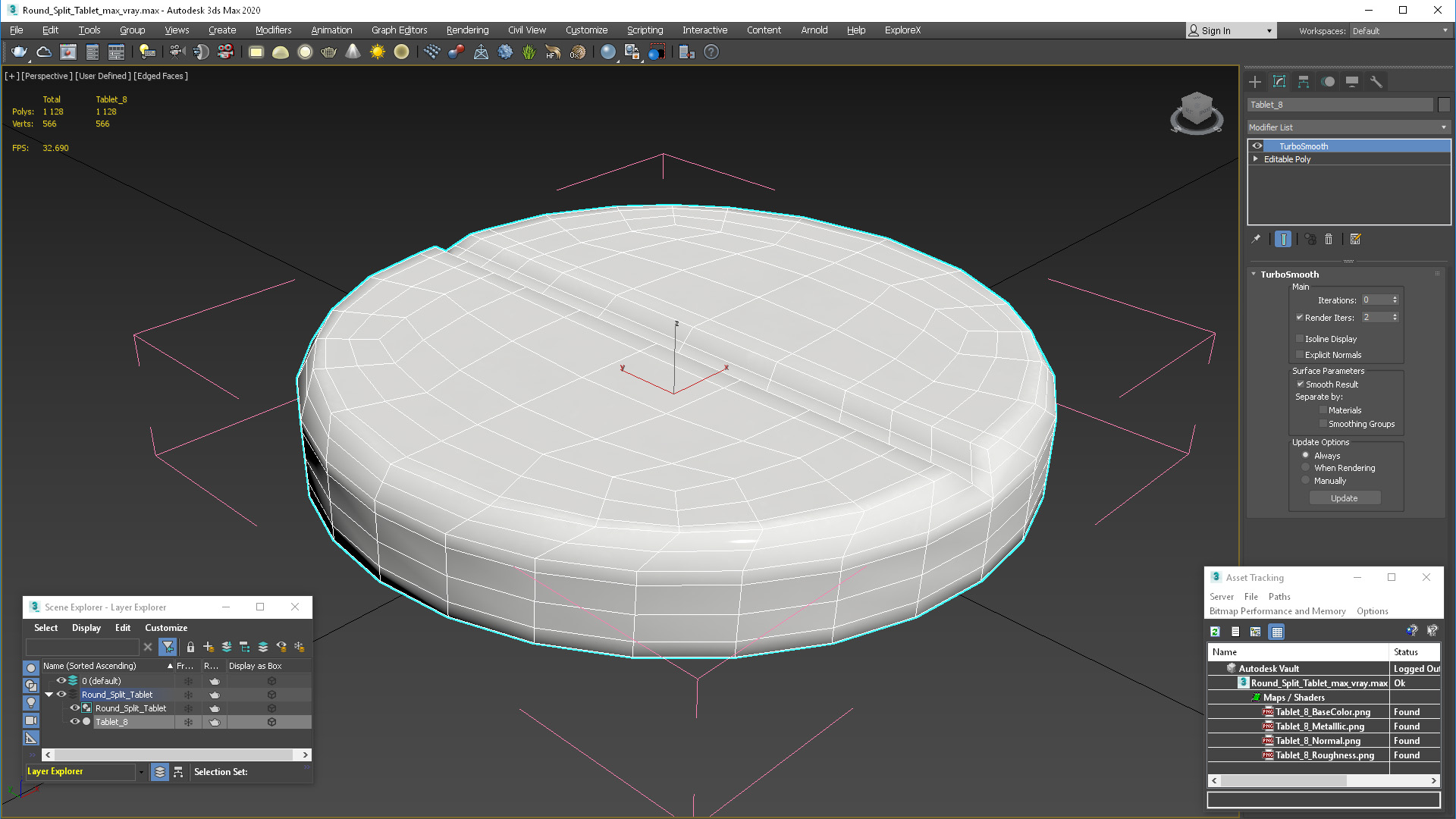 3D Round Split Pill