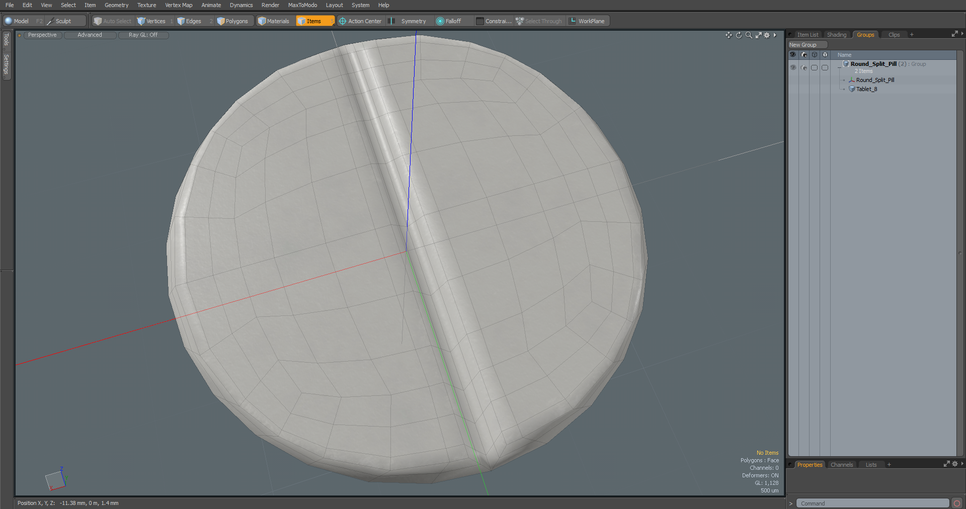 3D Round Split Pill