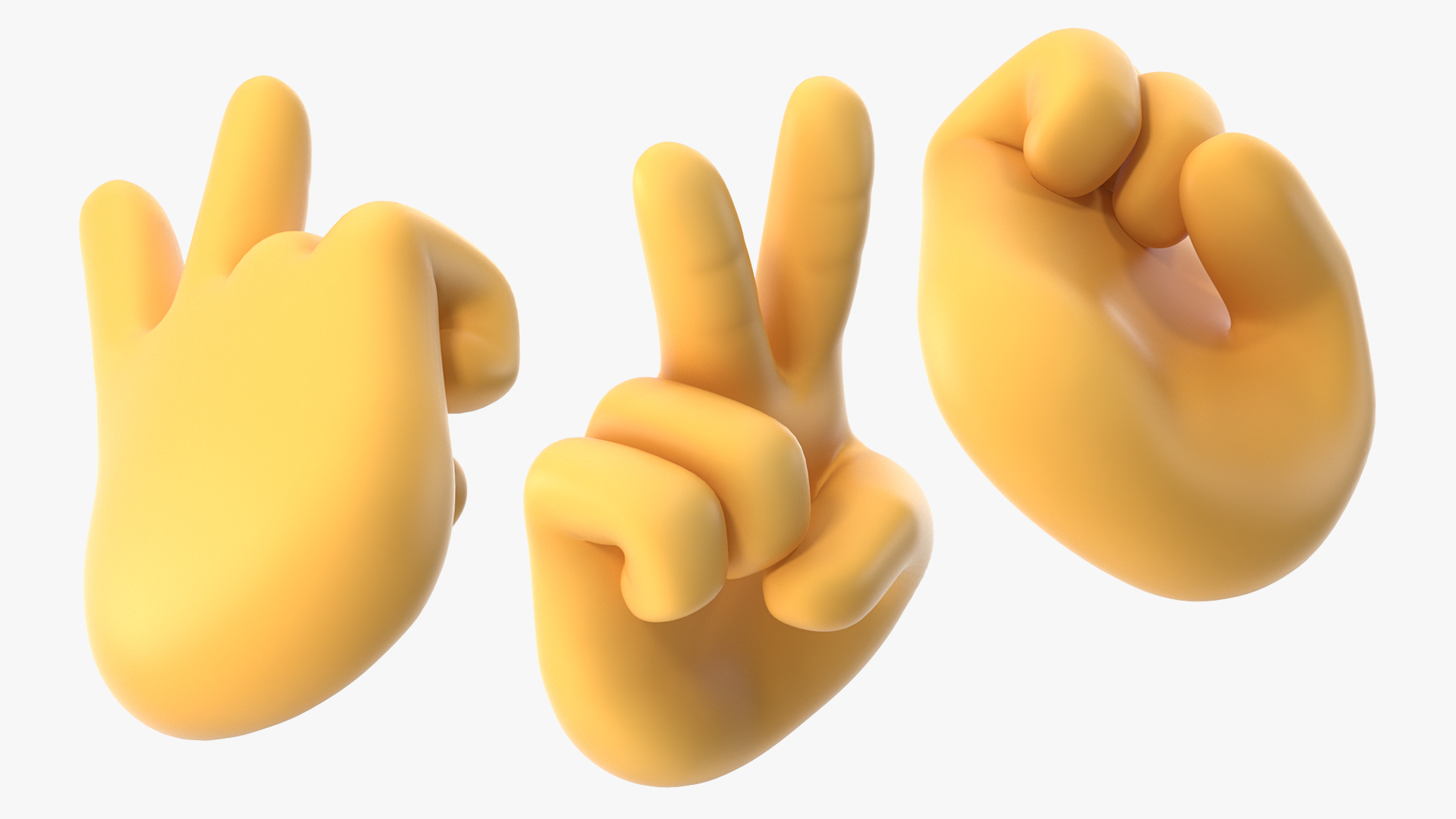 3D Victory Hand Sign Emoji model