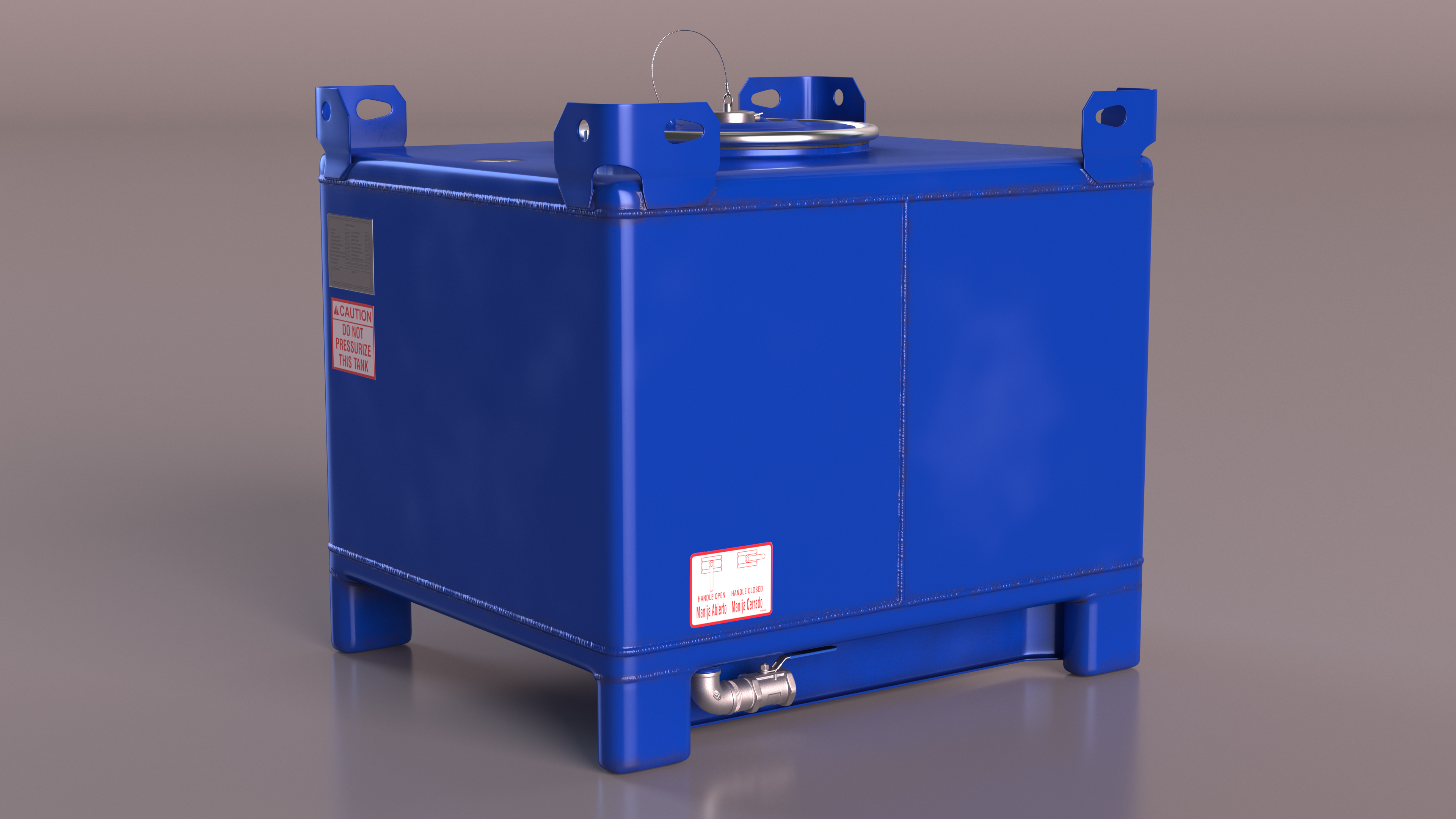 3D Blue IBC Stainless Steel Tote 180gal