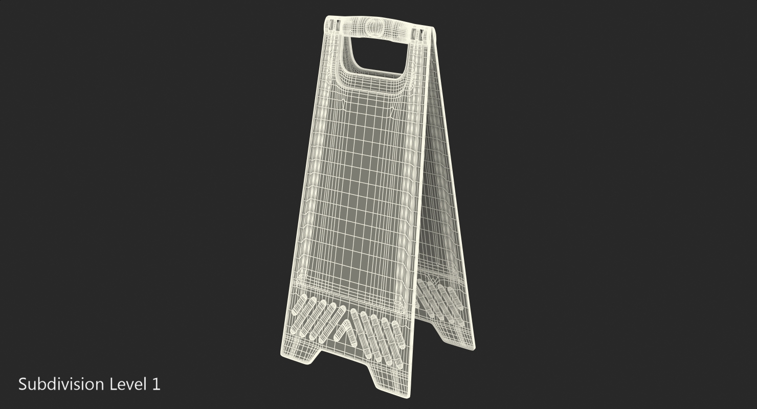 3D Warning Cleaning In Progress Sign model