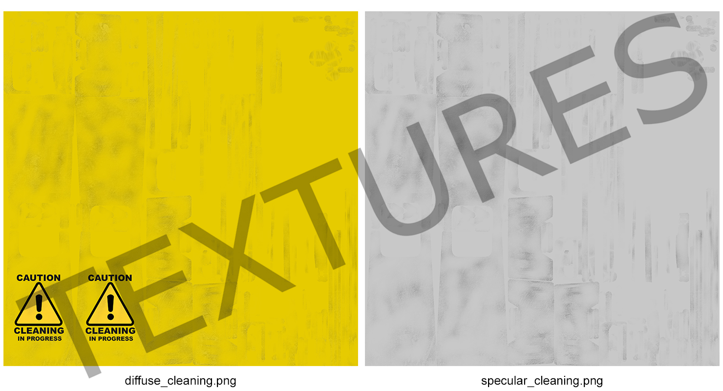 3D Warning Cleaning In Progress Sign model