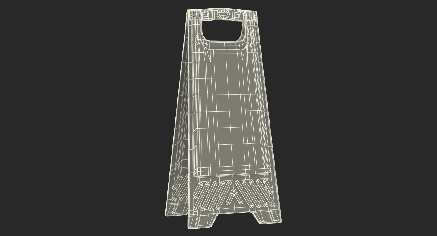 3D Warning Cleaning In Progress Sign model