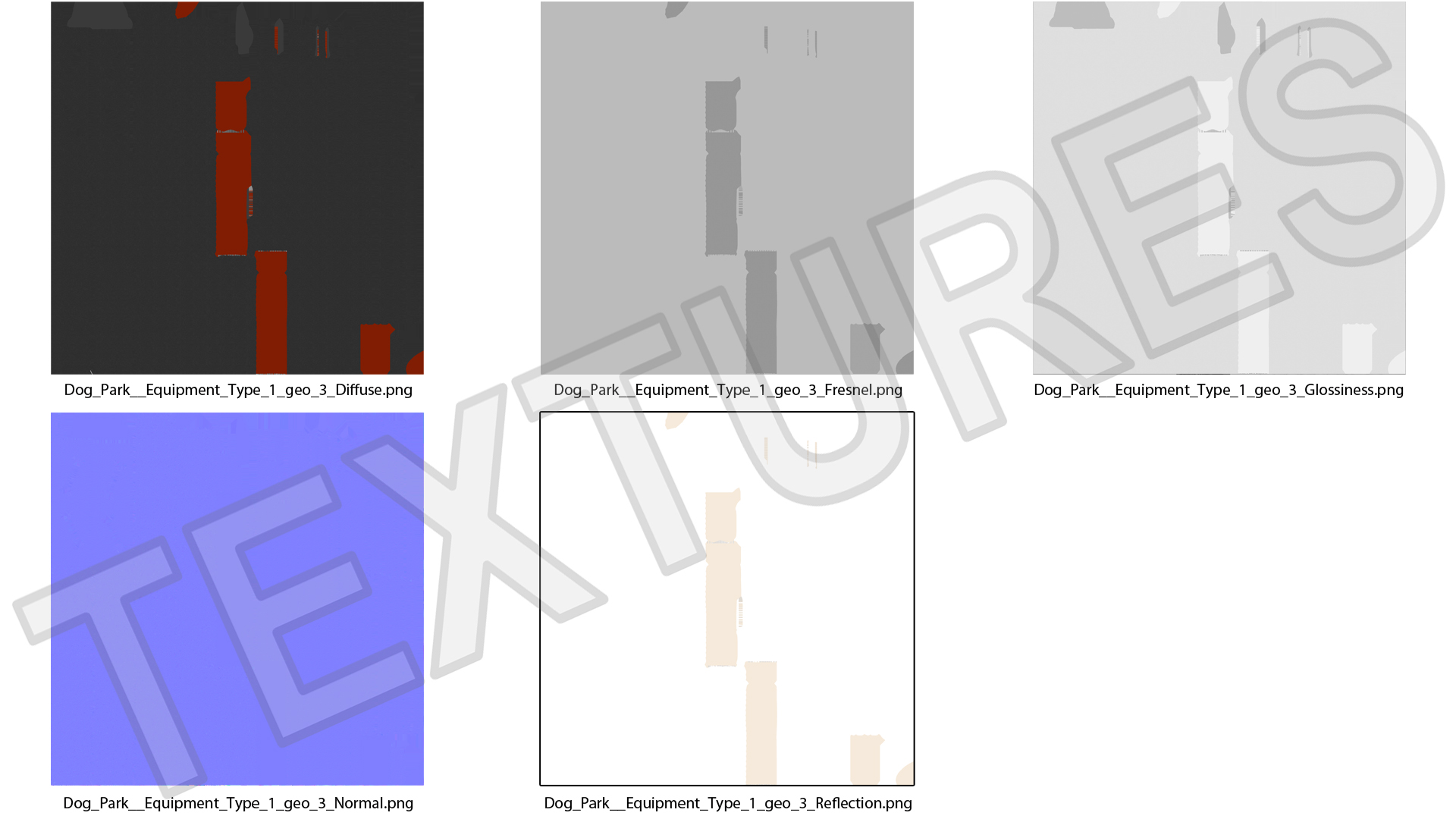 Black Bench for Dog Park 3D model