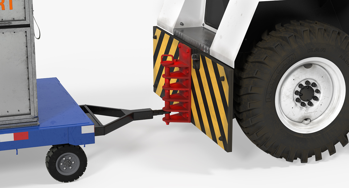 3D model Airport Tug Hallam HE50 and Luggage