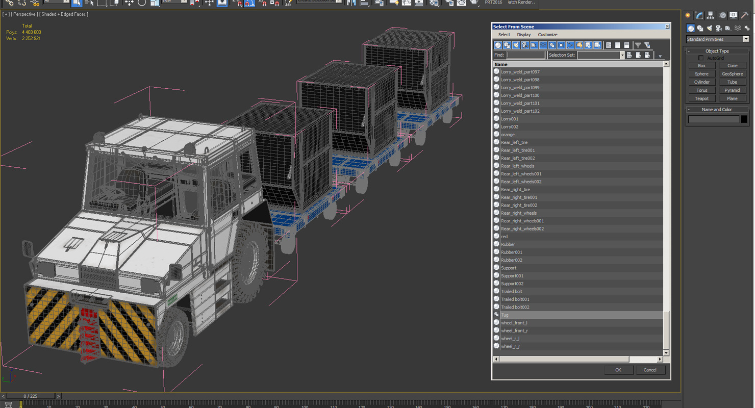 3D model Airport Tug Hallam HE50 and Luggage