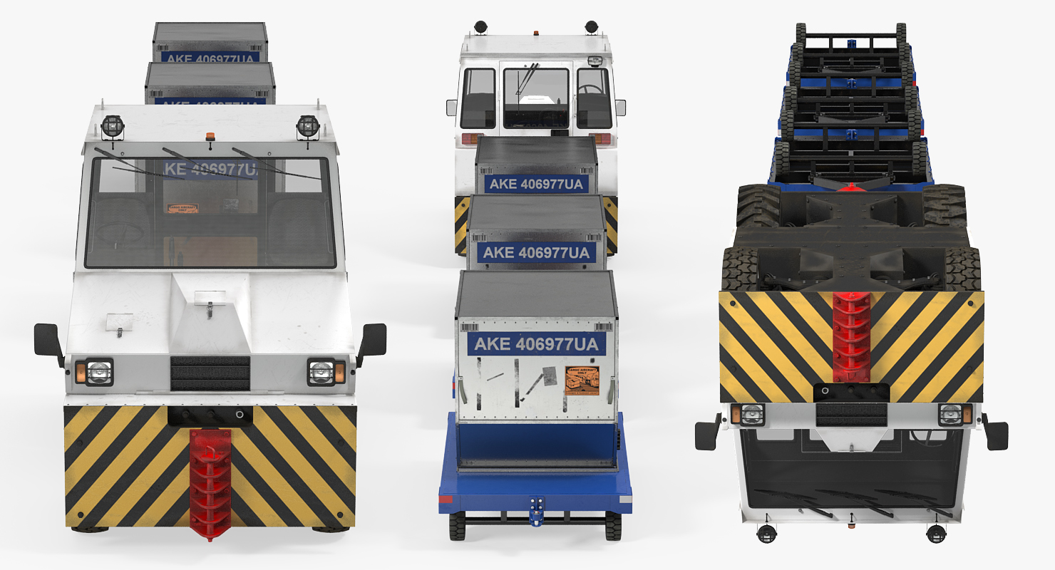 3D model Airport Tug Hallam HE50 and Luggage