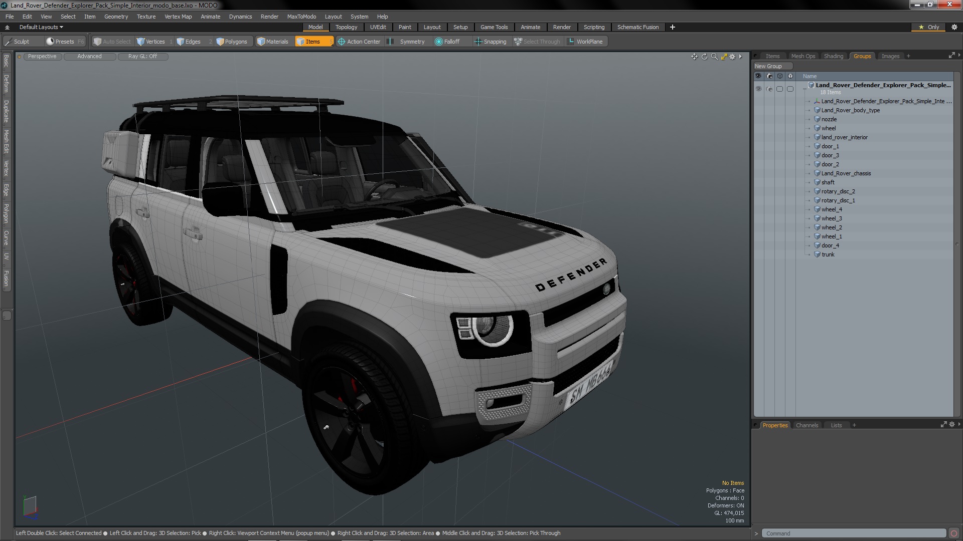 Land Rover Defender Explorer Pack Simple Interior 3D model