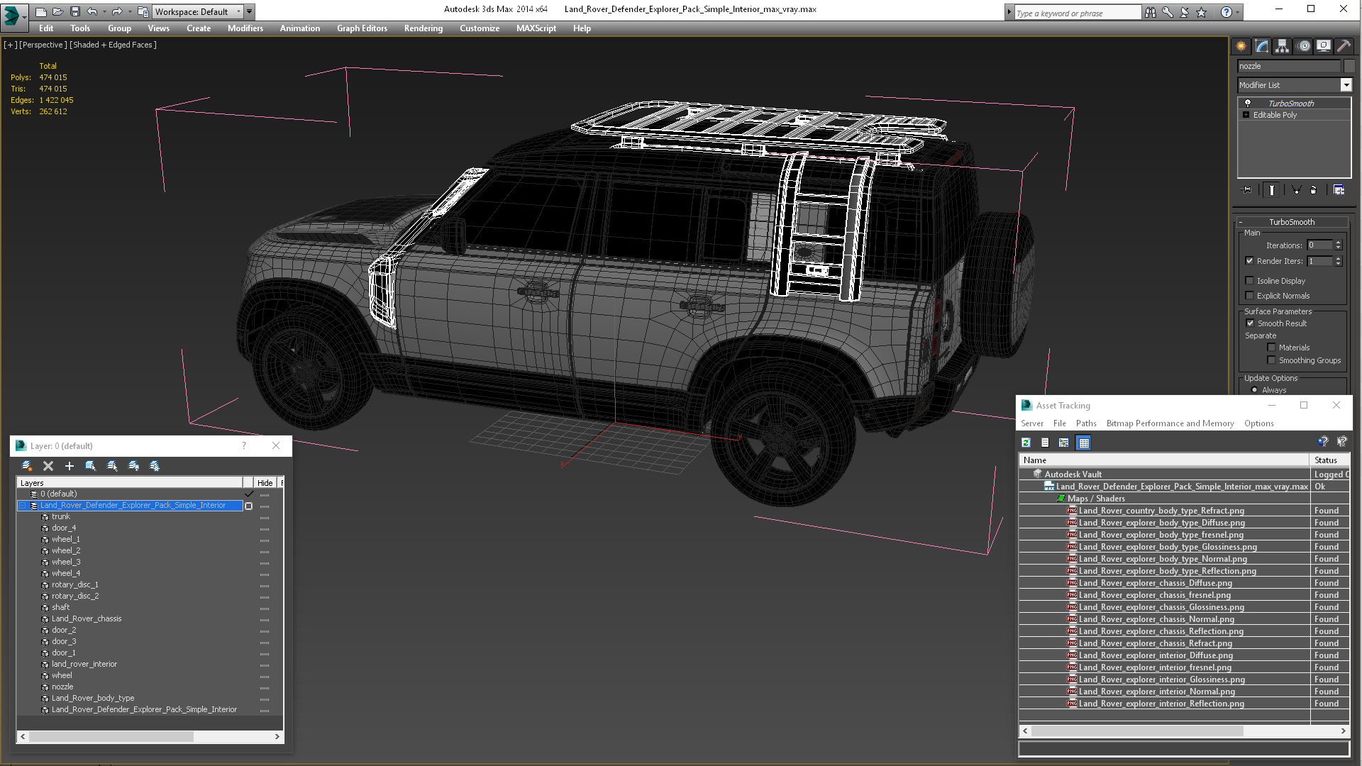 Land Rover Defender Explorer Pack Simple Interior 3D model