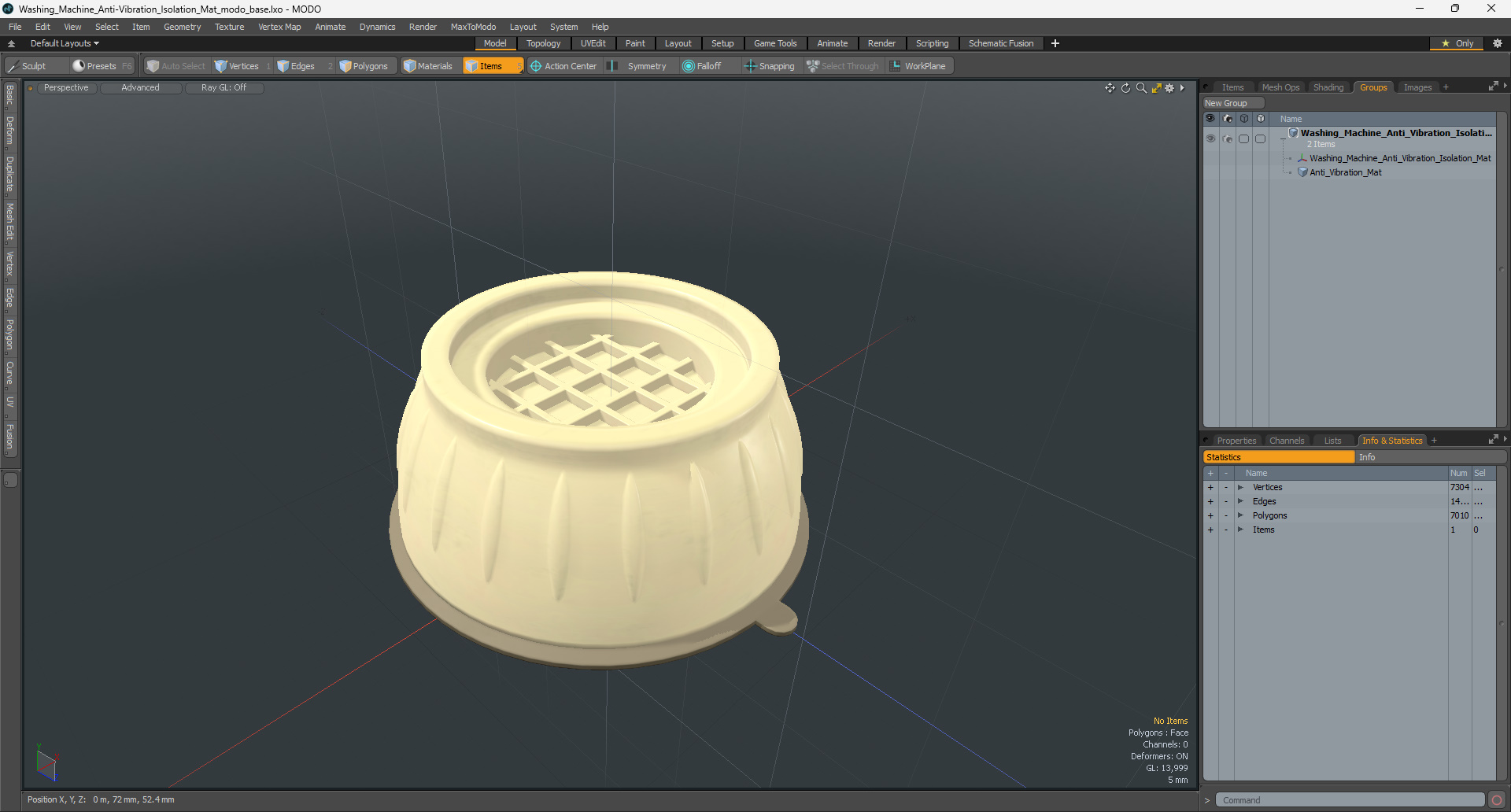 Washing Machine Anti-Vibration Isolation Mat 3D model