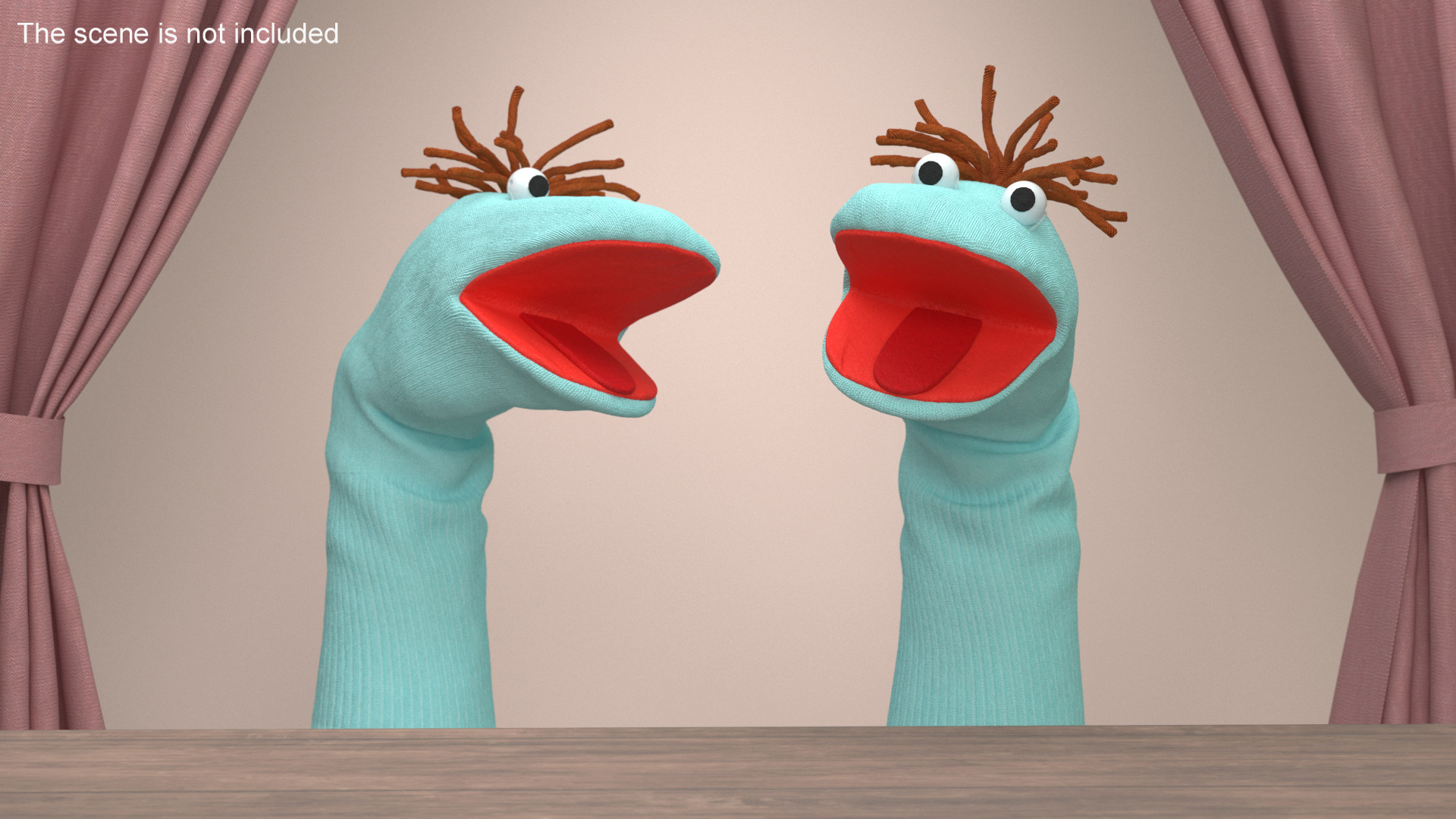 3D model Character Hand Puppet Blue Boy Surprised Pose