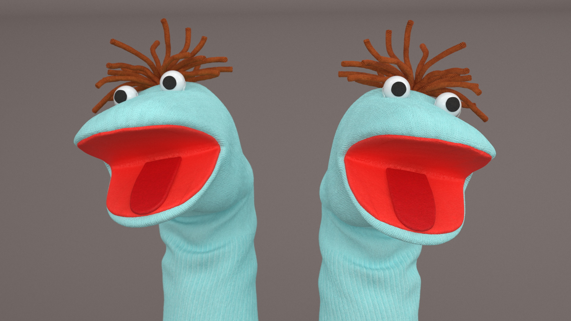 3D model Character Hand Puppet Blue Boy Surprised Pose