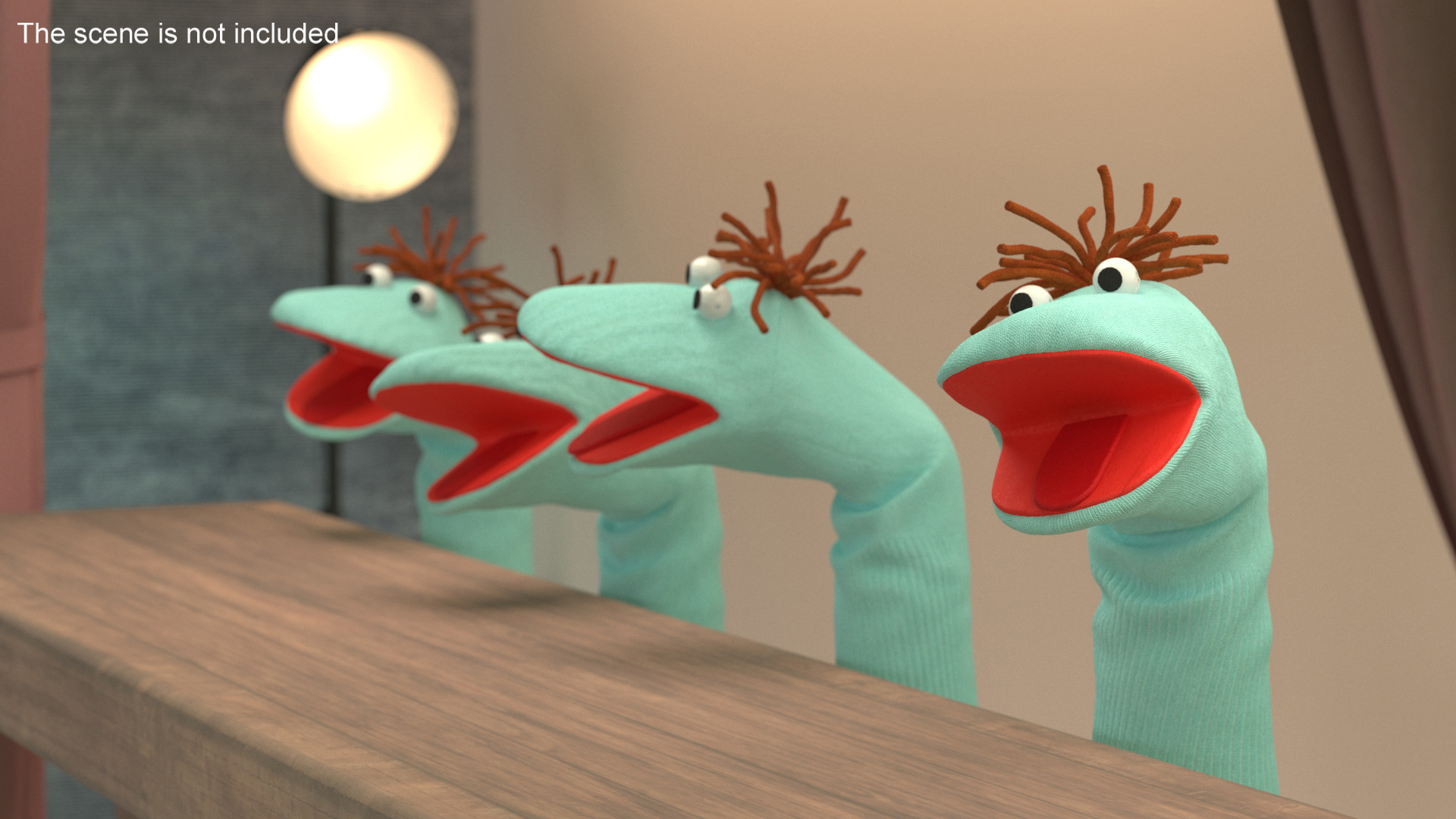 3D model Character Hand Puppet Blue Boy Surprised Pose