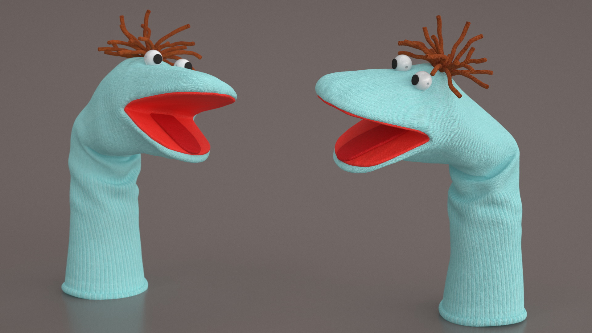 3D model Character Hand Puppet Blue Boy Surprised Pose