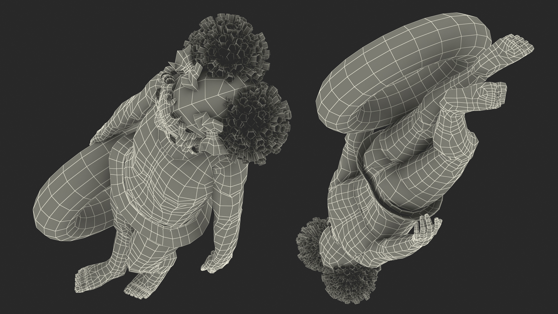 Black Child Girl Holding Swim Ring 3D model