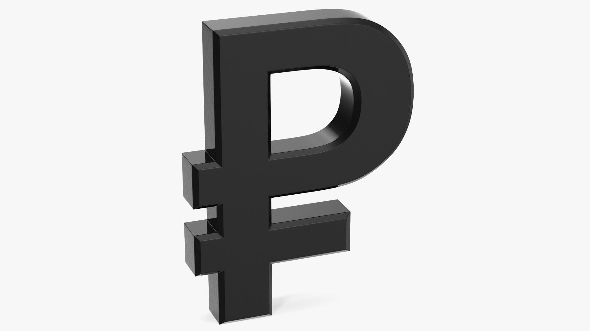 3D Russian Rouble Currency Symbol Plastic model