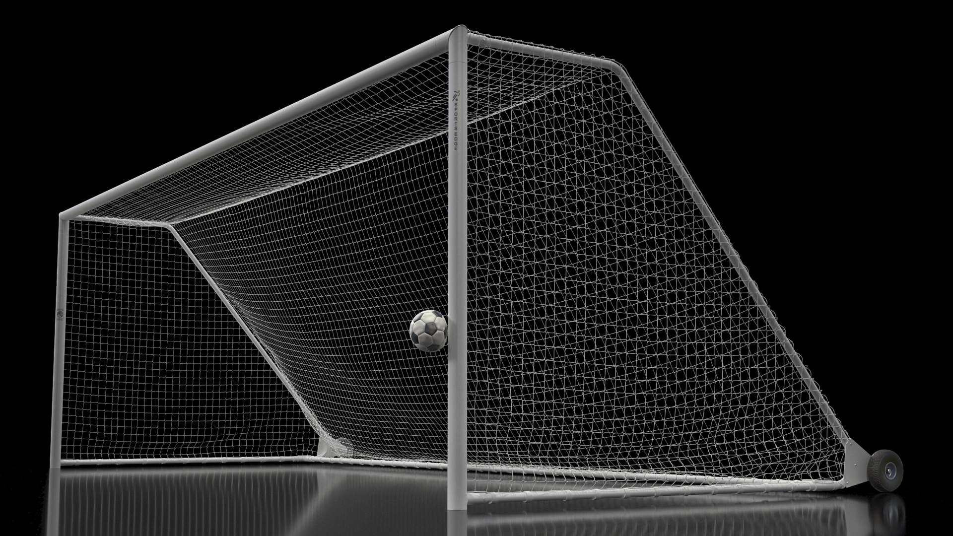 3D model Animated Slowmotion Soccer Ball Hits the Bar and Bounces Back Off