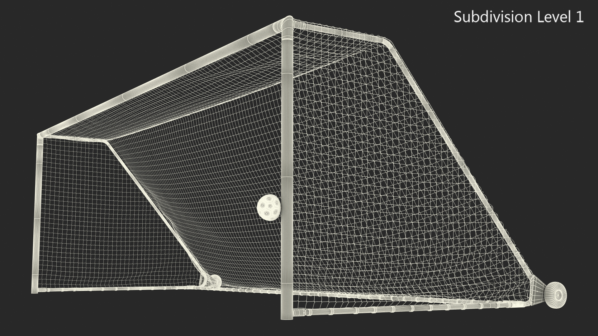 3D model Animated Slowmotion Soccer Ball Hits the Bar and Bounces Back Off