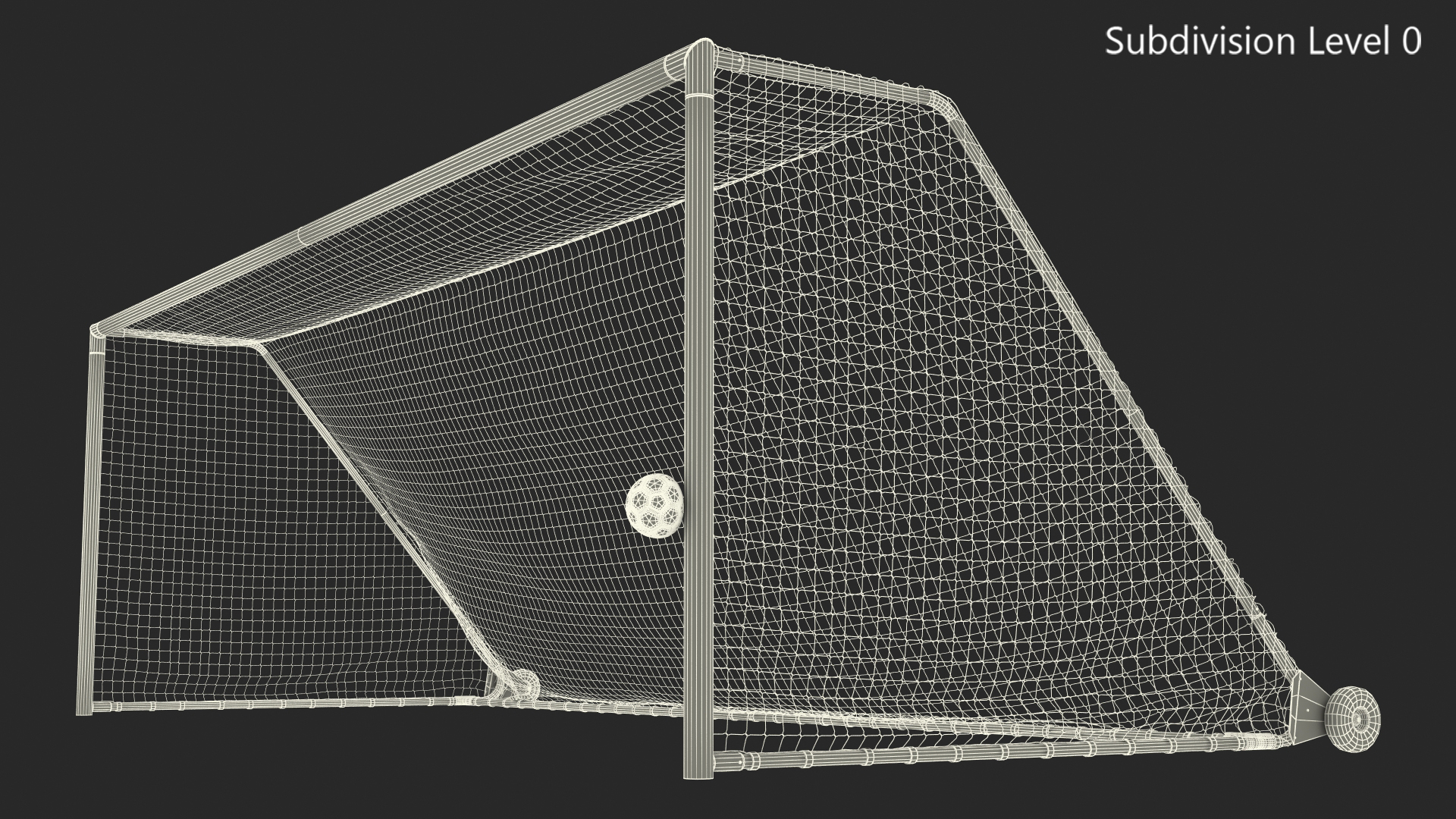 3D model Animated Slowmotion Soccer Ball Hits the Bar and Bounces Back Off