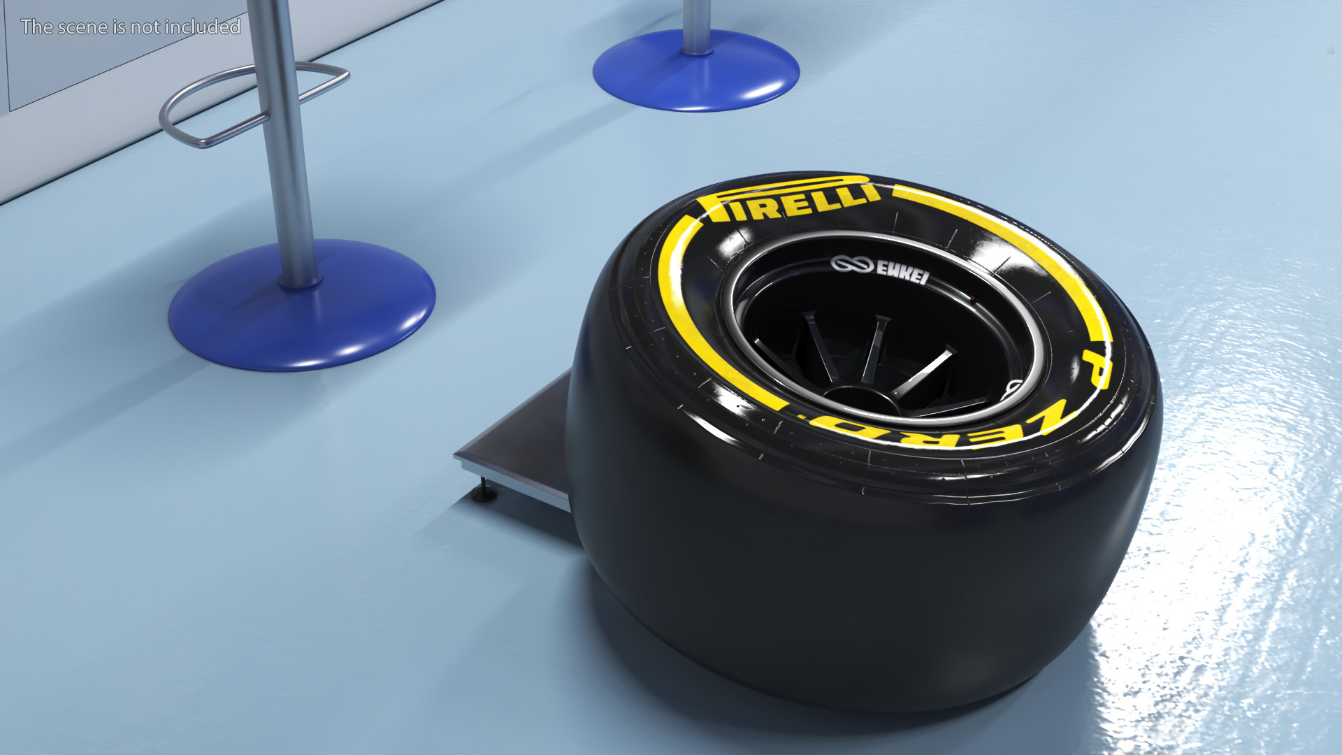 3D model Pit Stop Wheel Cart and Wheels