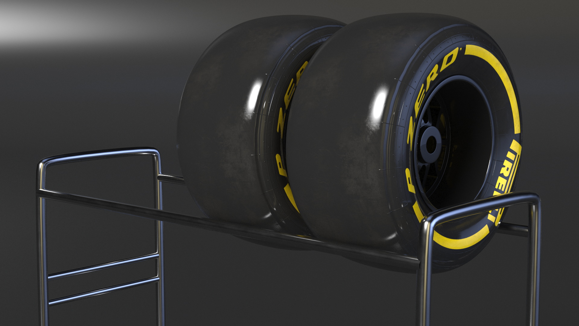 3D model Pit Stop Wheel Cart and Wheels