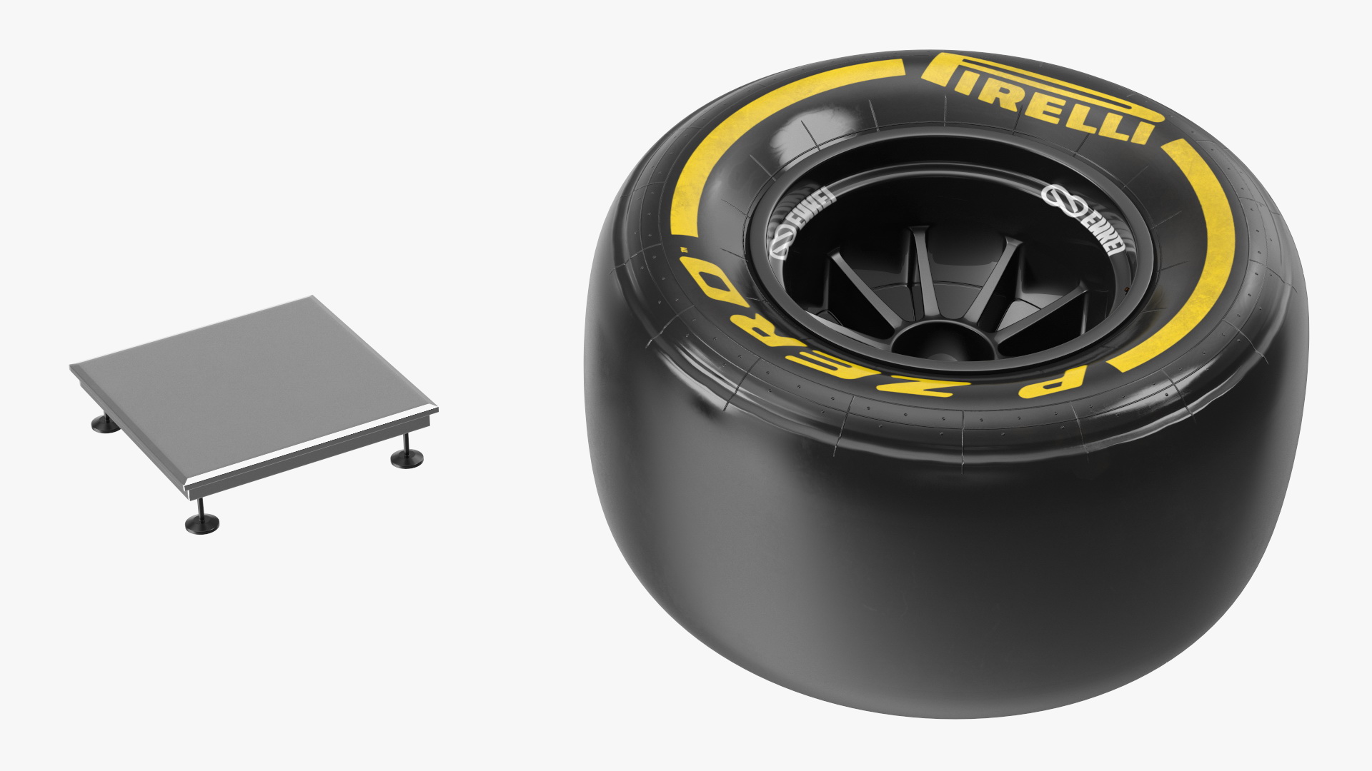 3D model Pit Stop Wheel Cart and Wheels