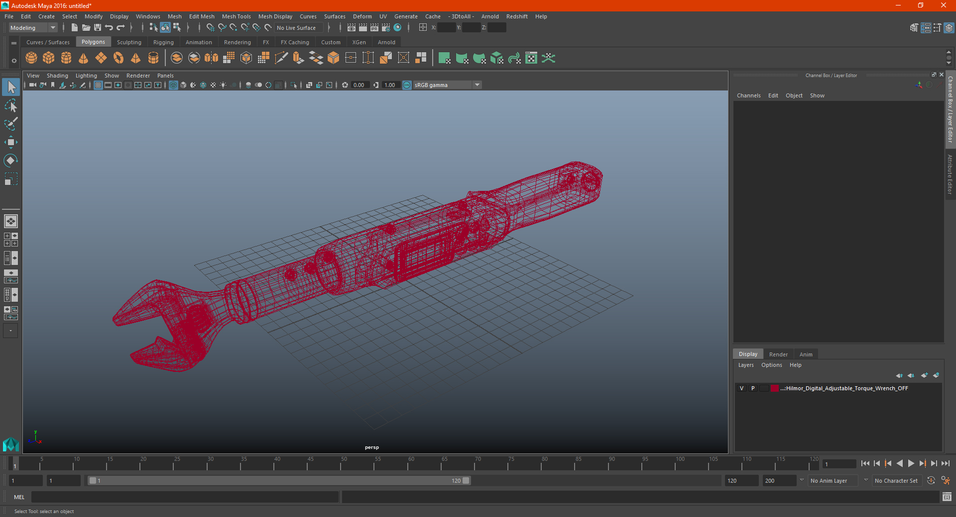 3D Hilmor Digital Adjustable Torque Wrench OFF model