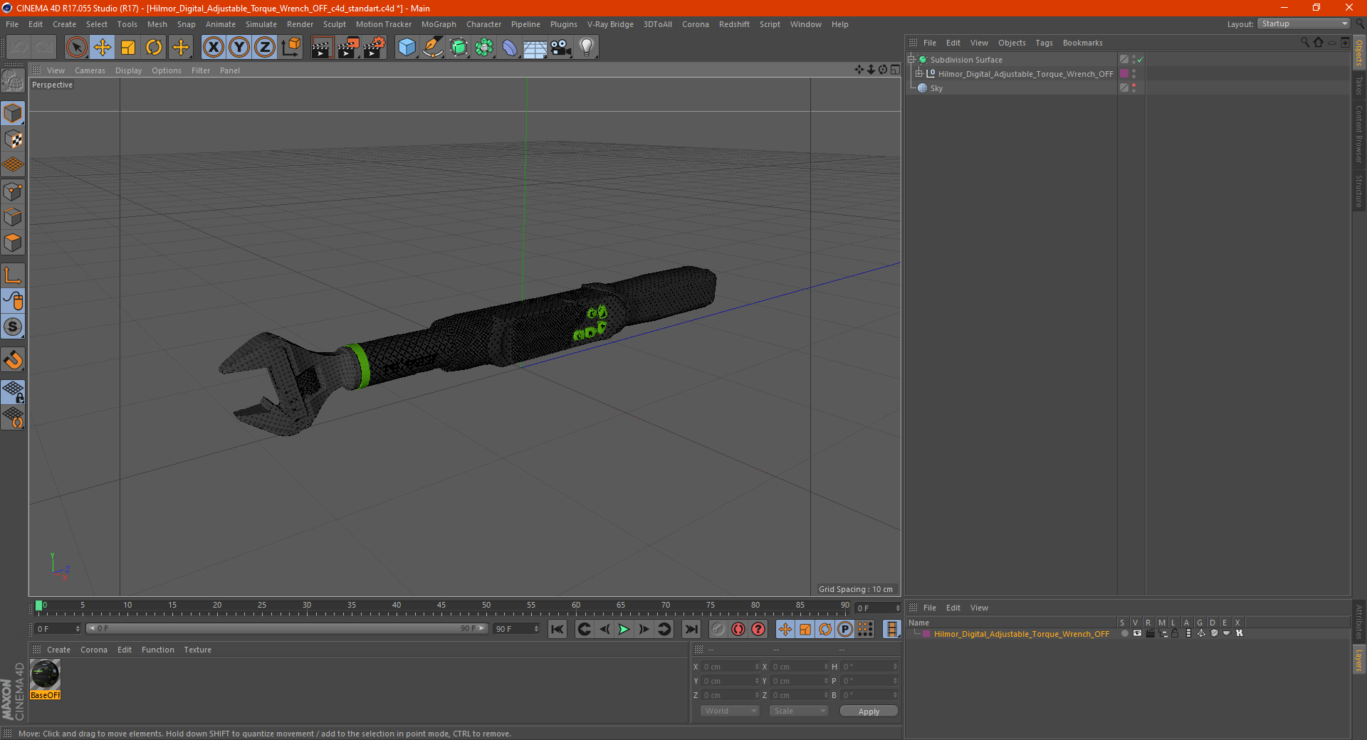 3D Hilmor Digital Adjustable Torque Wrench OFF model